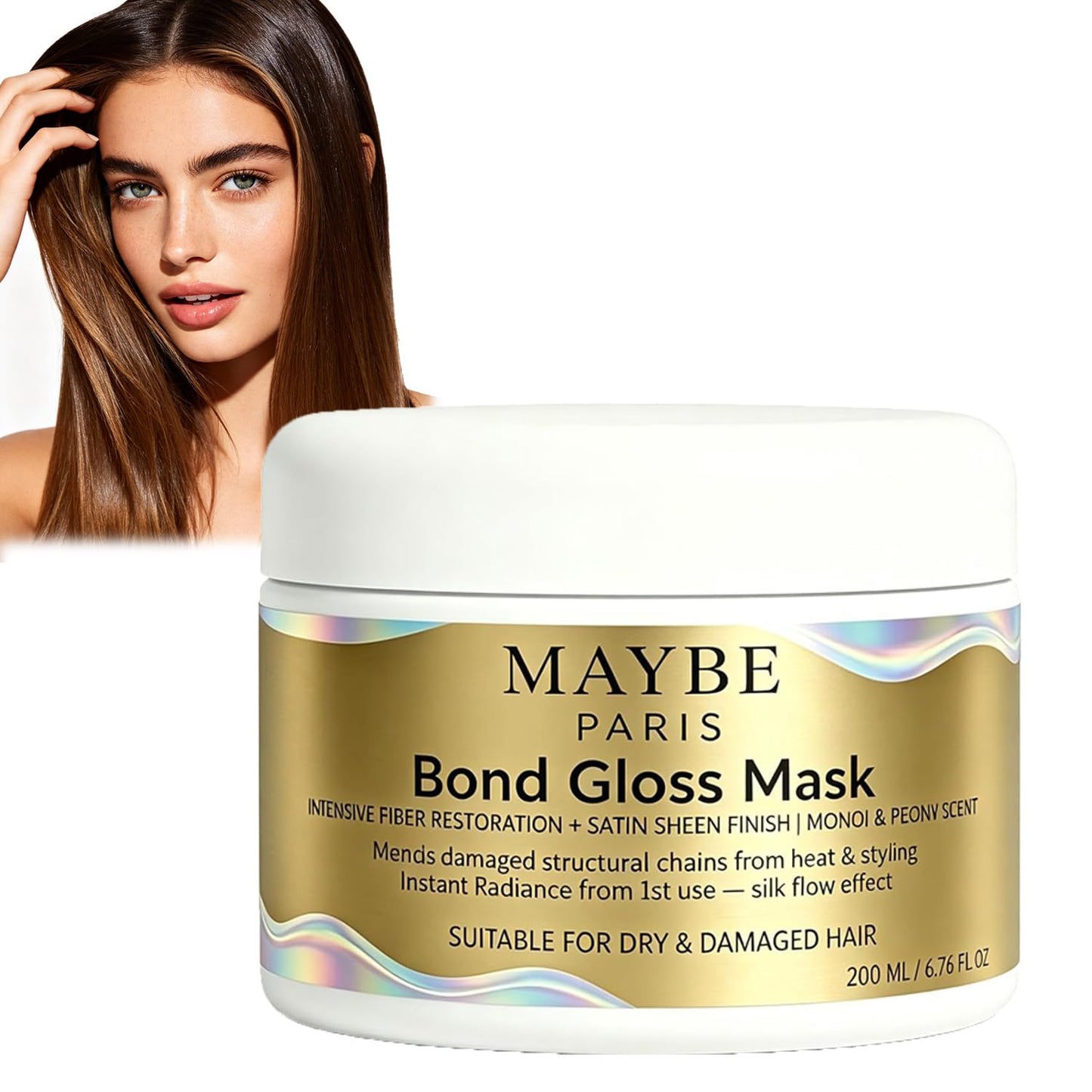 Maybe Paris Bond Gloss Hair Mask - Deep Hydration for Dry, Dull, Damaged Hair | 1pc