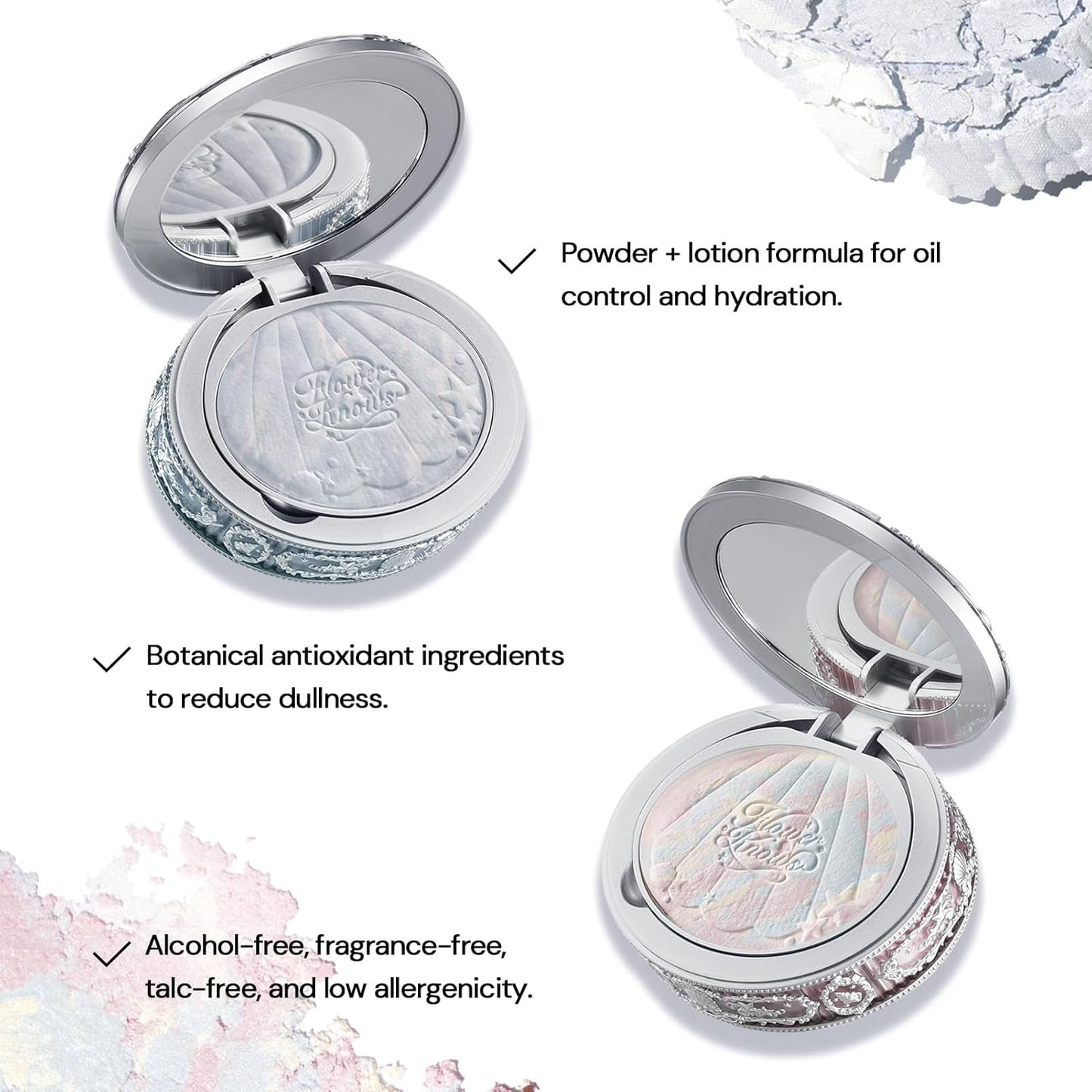 Baked Setting Powder Compact - Translucent Oil-Control & Pore Blurring | 0.32 Oz (Cloudy Blue)