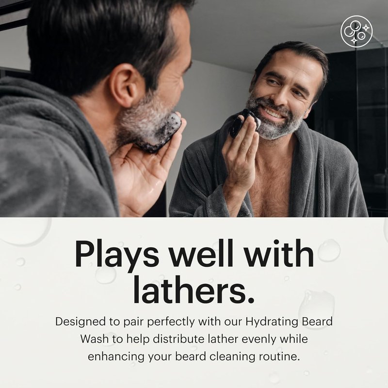 Beard Buffer Silicone Scrubber - Flexible Facial Hair Cleaning Brush for Men | Exfoliating Grooming Tool