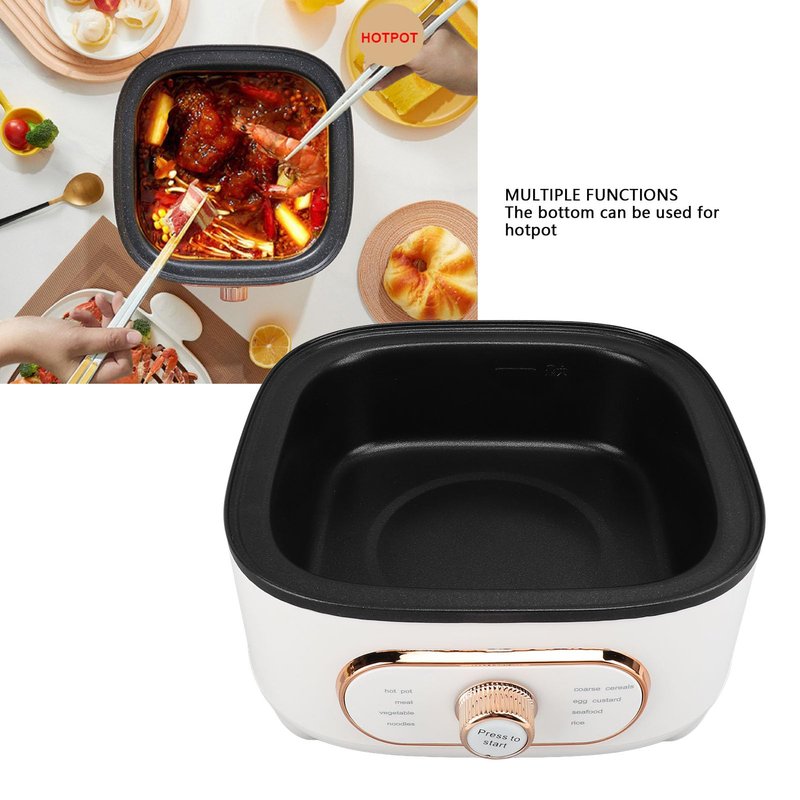 2 Tier Electric Steam Pot, 1200W 10.5L Stackable Multipurpose Cooker Electric Hot Pot 2.5L cooking pot with Steaming Plate for Soup Noodles Oatmeal (US Plug 110V)