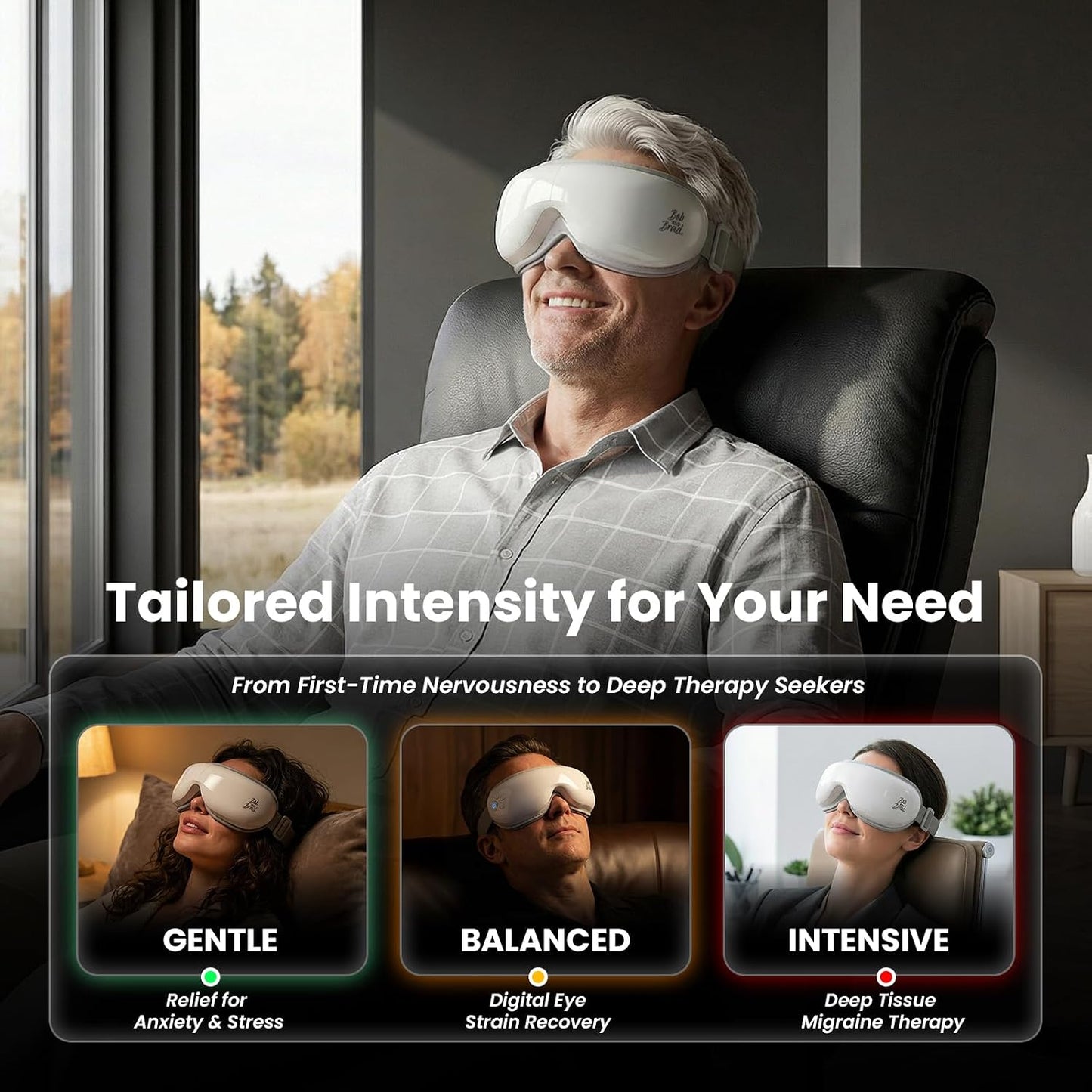 Eye Massager with Heat & Cooling | EyeOasis 3 Heated Mask for Dry Eyes, Migraines & Headaches Relief - FSA-HSA Eligible