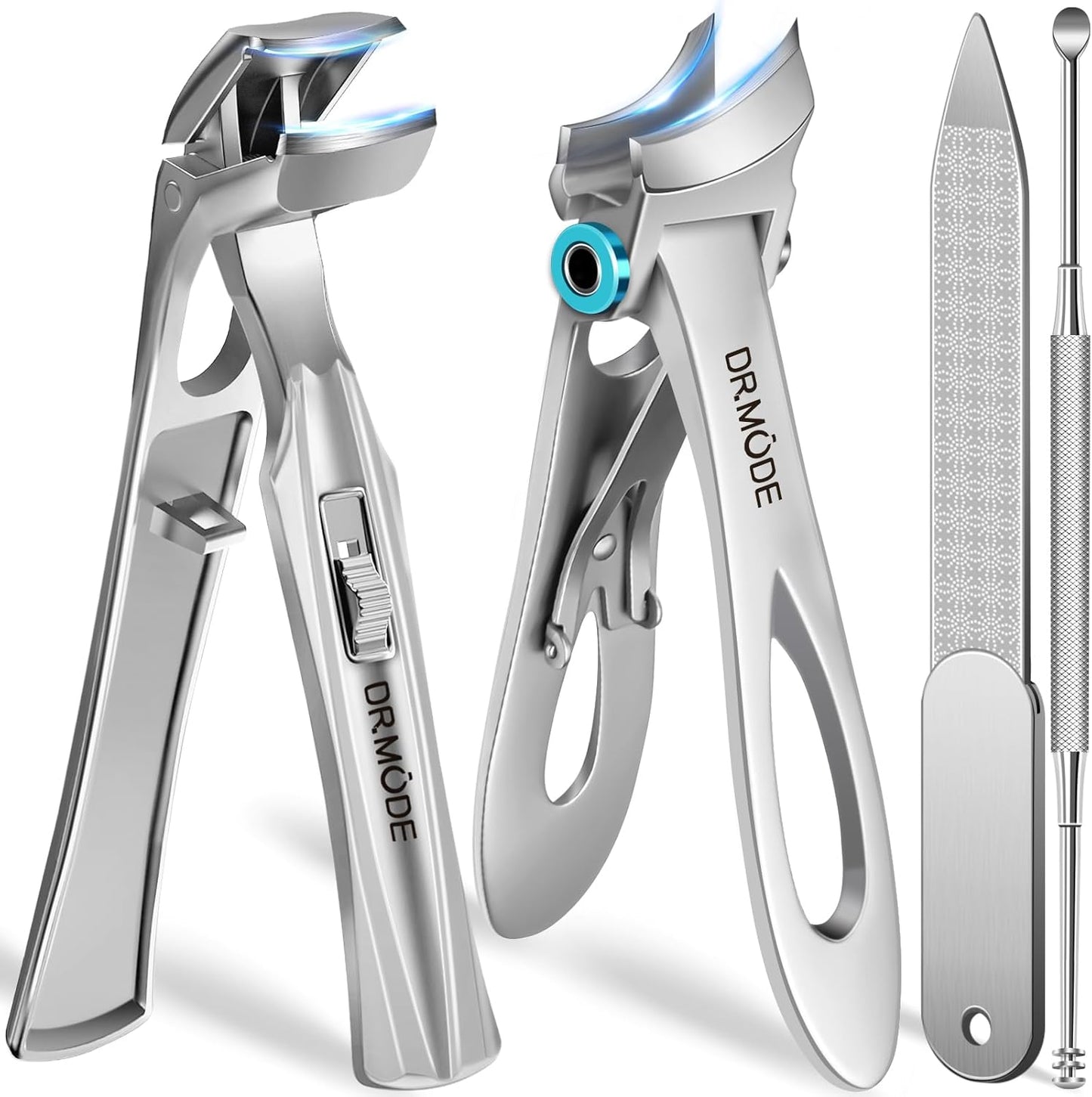 Toenail Clippers for Thick Toenails - Angled Long Handle Design for Seniors | Heavy Duty, Wide Jaw Opening, Black