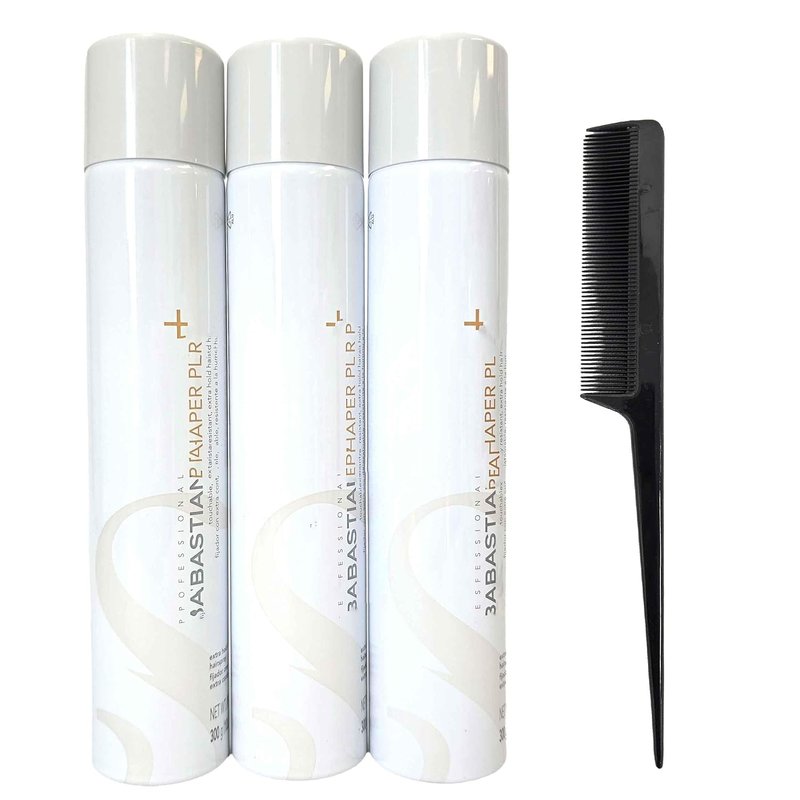Extra Hold Hairspray - Shaper Plus, 10.6 Oz | 3 Pack with Black Comb