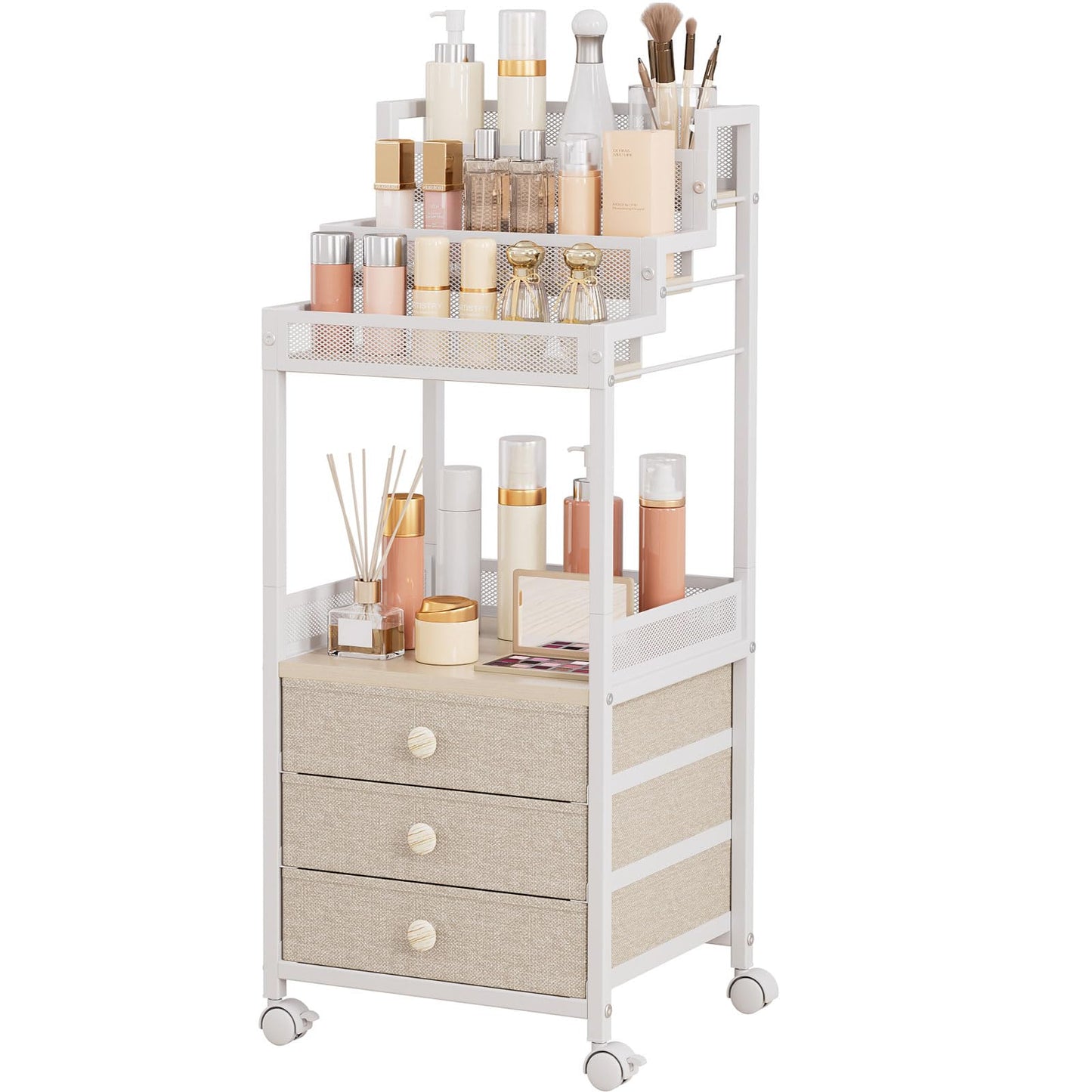FURFUN Makeup Organizer Storage with Drawers for Bathroom and Vanity 13in