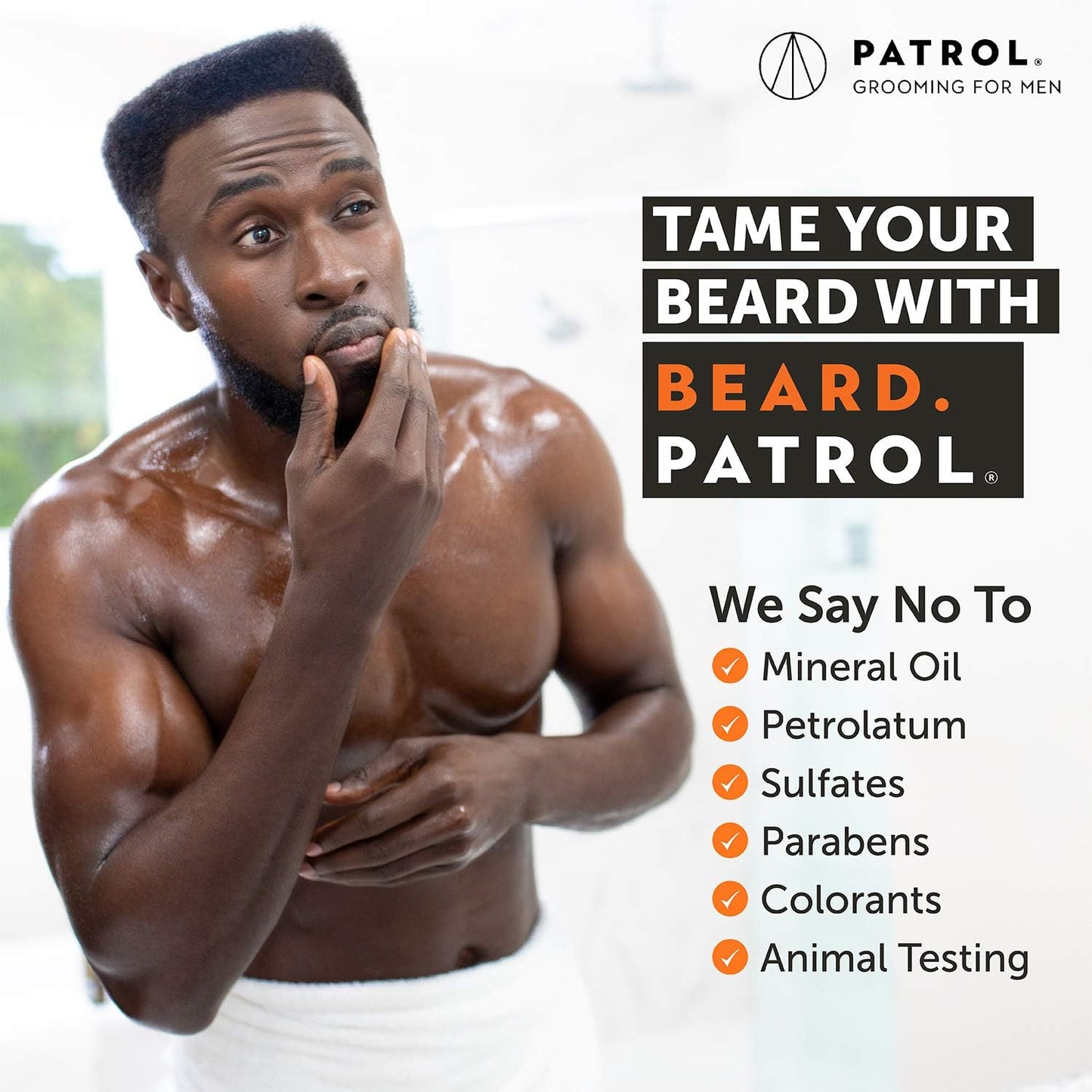 Beard Patrol Beard Wash Cleanser and Conditioner in One Softens With All Natural Oils - Sulfate-Free, Paraben-Free - Pack of 3