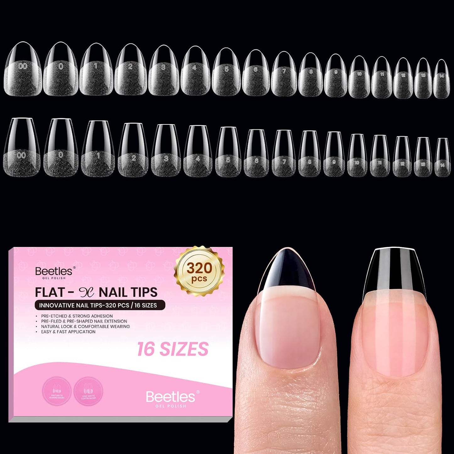 Beetles Nail Glue Gel - Super Strong 2Pcs 20g for Acrylic & Press-On Nails | Clear Summer Nail Art