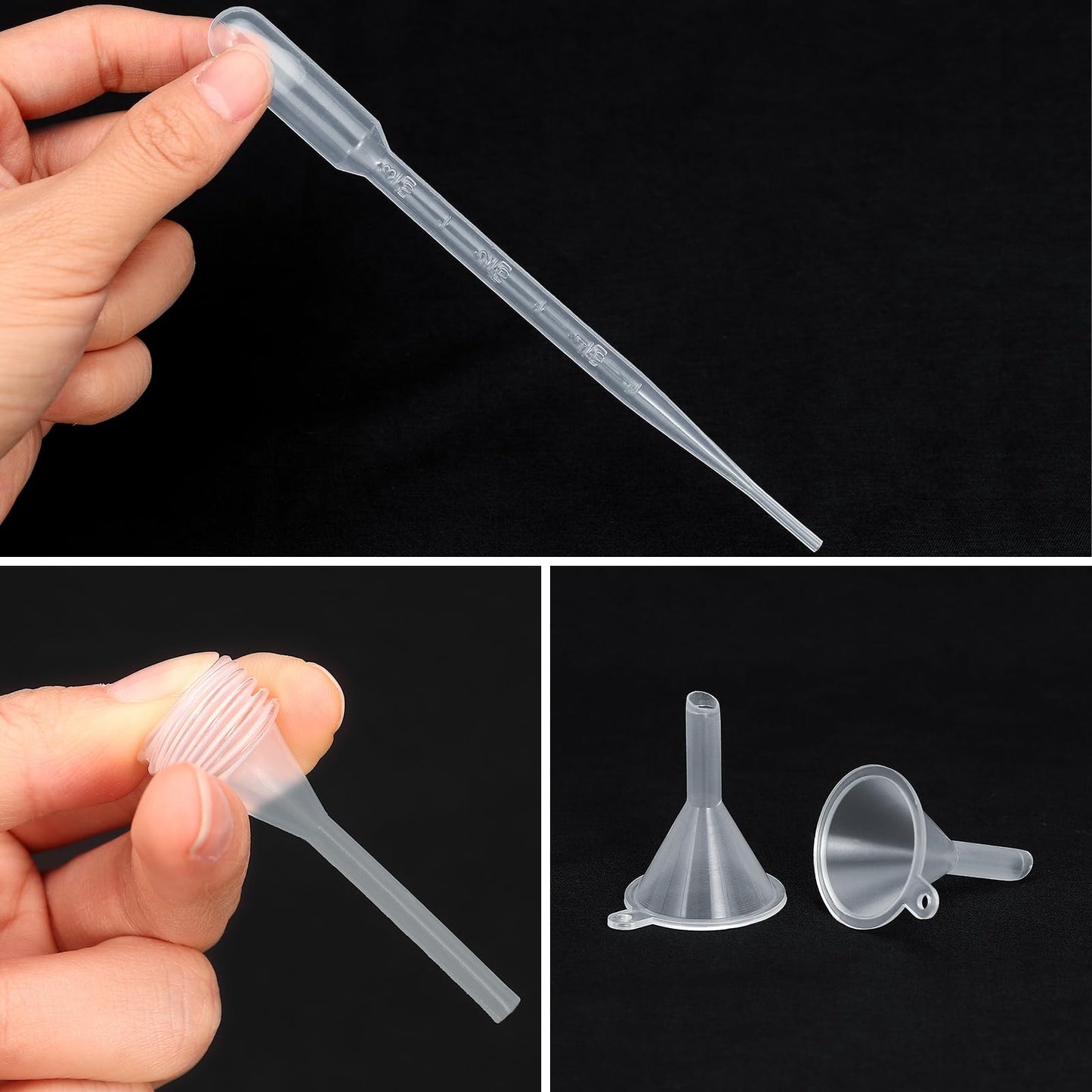 25pcs Perfume Refill Tool Kit,Plastic Perfume Dispenser Transfer Tools,Travel Refill Tool Set for Liquid Cologne Fragrance Sample Essential Oils (Clear, 10ml/25pcs)