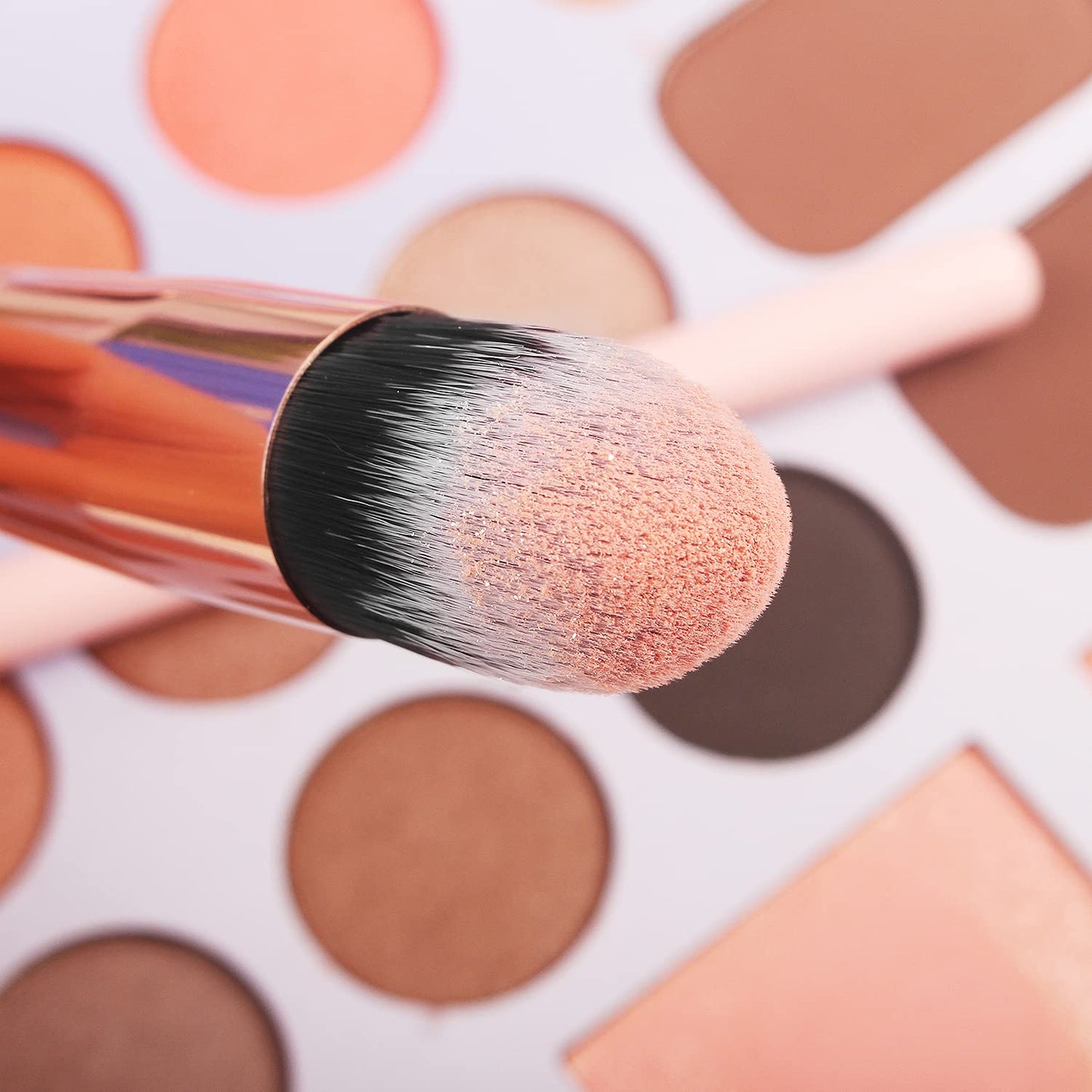 Real Perfection Makeup Brush Set - 16 Premium Synthetic Brushes for Foundation, Eyeshadow & Blush | Pink