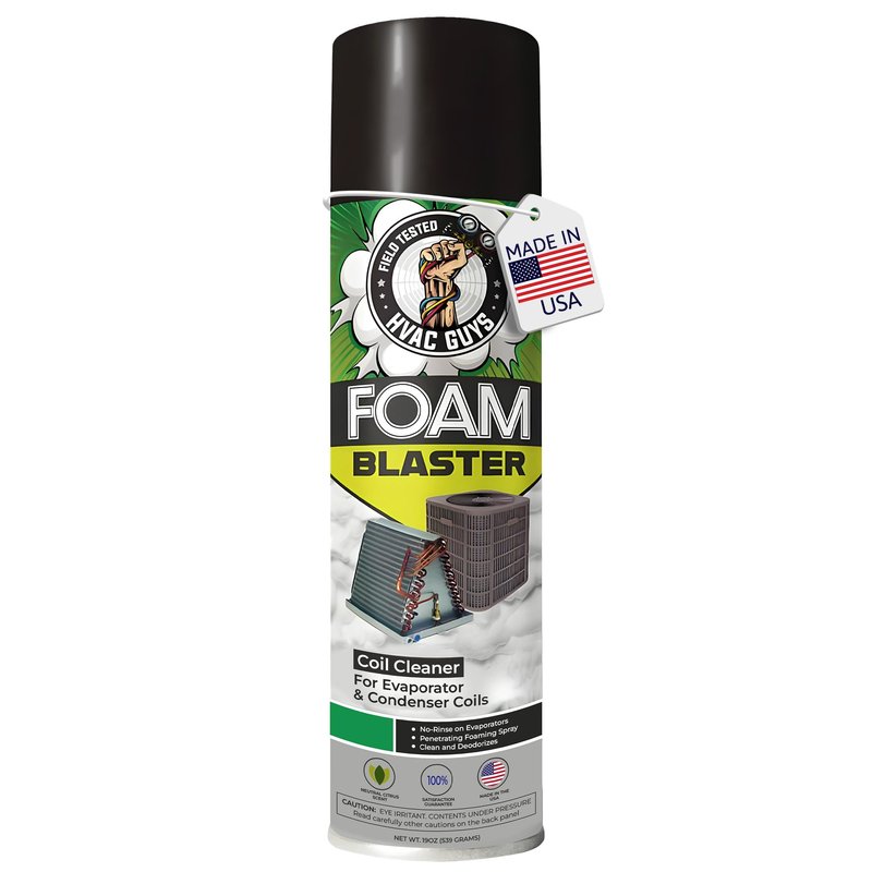 Leak Saver Foam Blaster AC Coil Cleaner Foam Spray | HVAC Coil Cleaner for AC Unit | Professional Deep-Penetrating Formula for Evaporator (No Rinse) & Condenser (Light Rinse)
