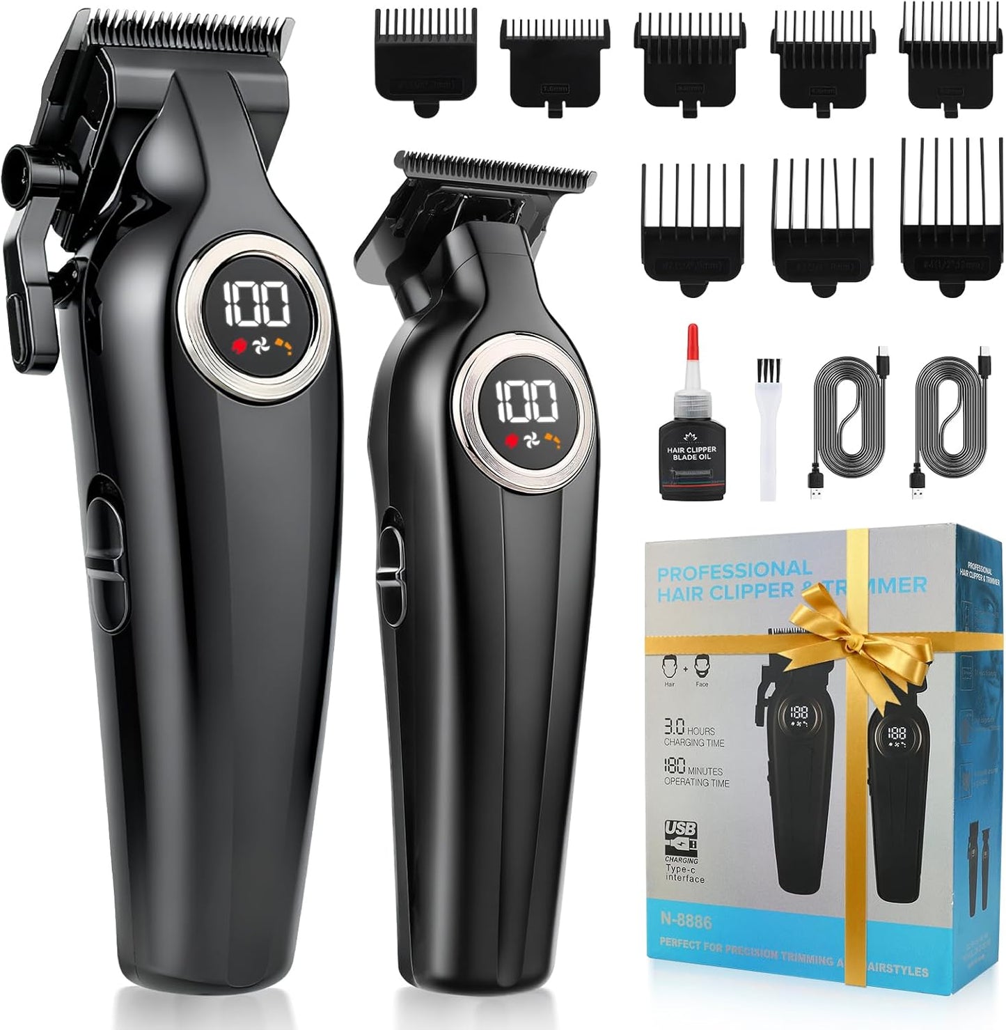 Professional Hair Clippers Set for Men - Electric Foil Shavers & Barber Kit with Travel Case | Grooming Essentials