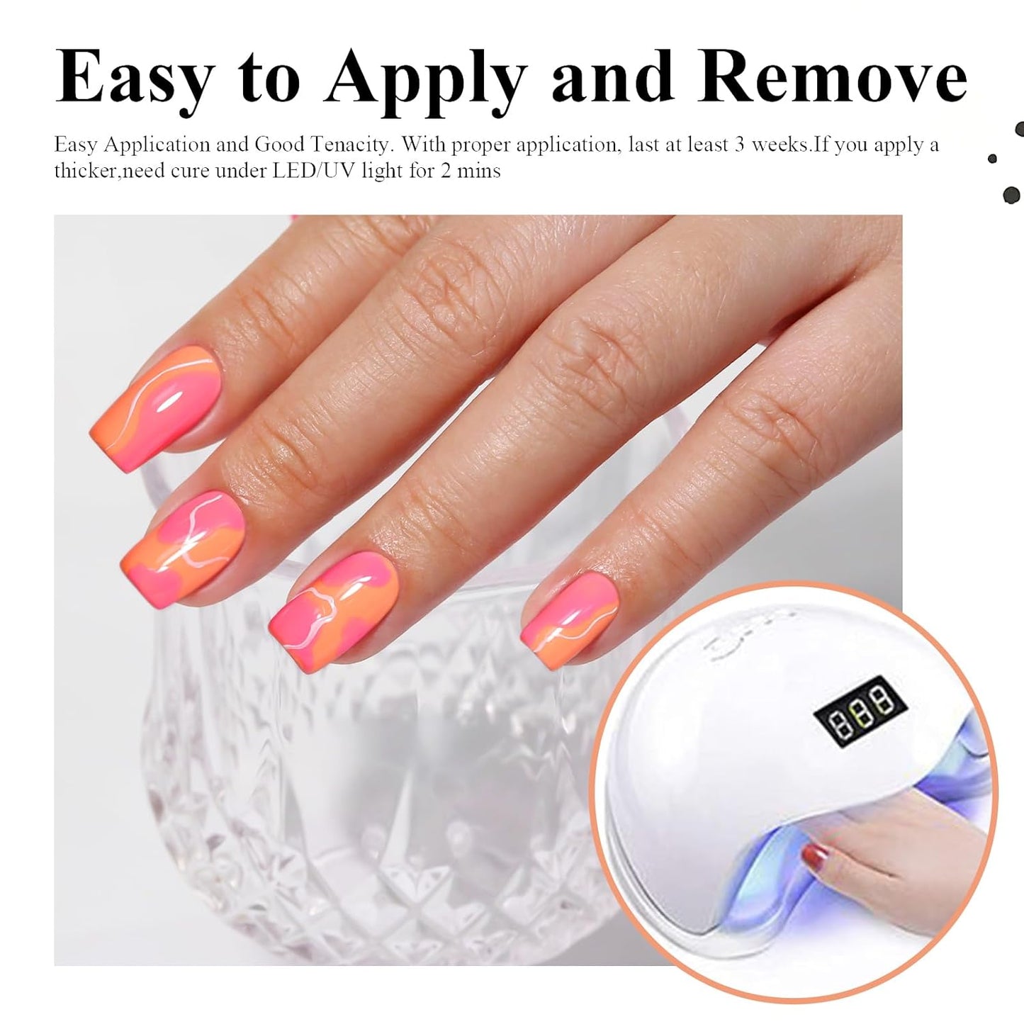 Coral Gel Nail Polish - UV/LED Soak Off Formula for Spring & Summer | 0.5 Fl Oz DIY Nail Art