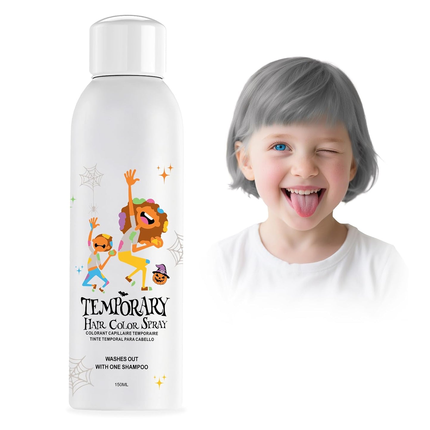 Gold Temporary Hair Color Spray - Instant Silver Hair Dye for Parties | 150ml Washable & Disposable
