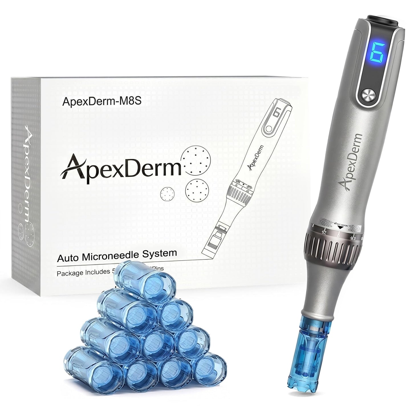 Microneedle Roller Pen for Home Use - 0.25mm Mcroneeding Derma Roller M8S Pen for Women Men - Micro Needle Roller Pen for Skin Tools