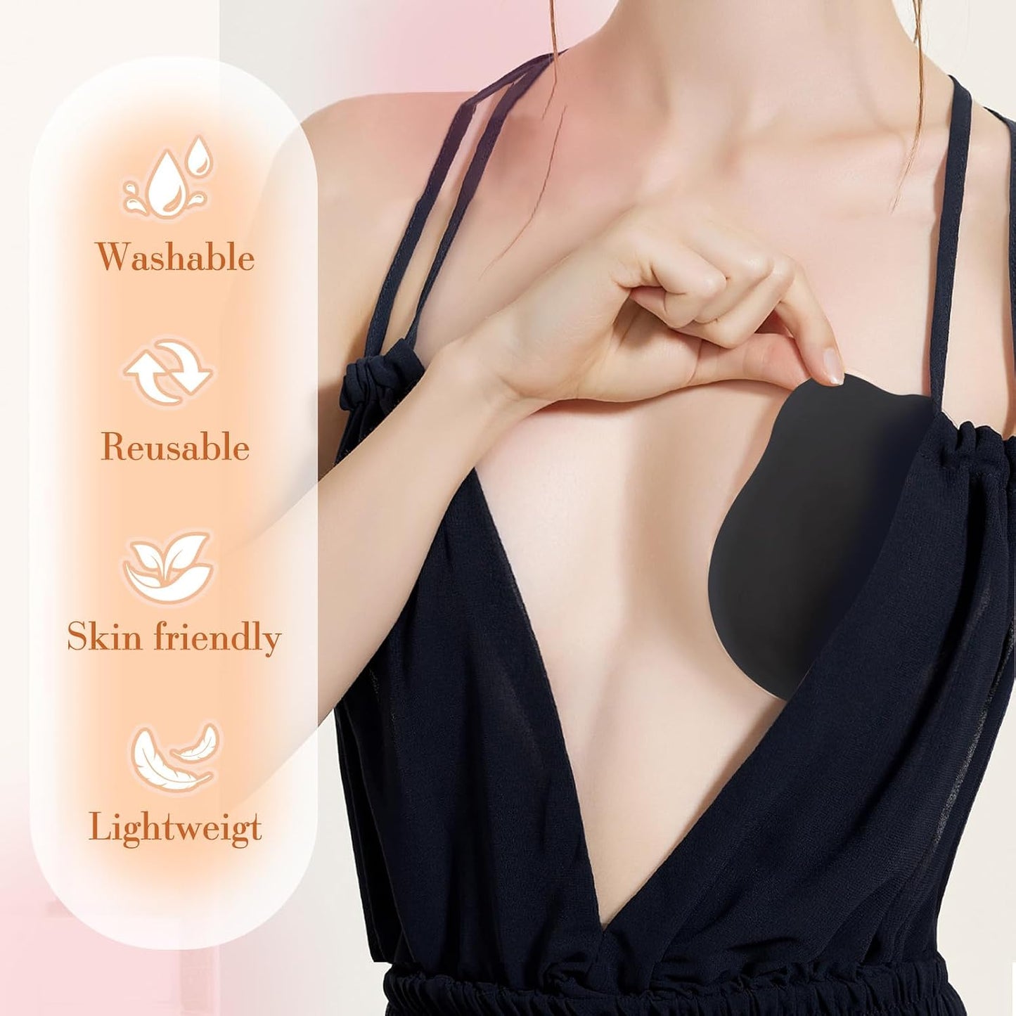 Sticky Bra - Push Up Adhesive Backless Strapless Bra for Women | Reusable Silicone Nipple Covers
