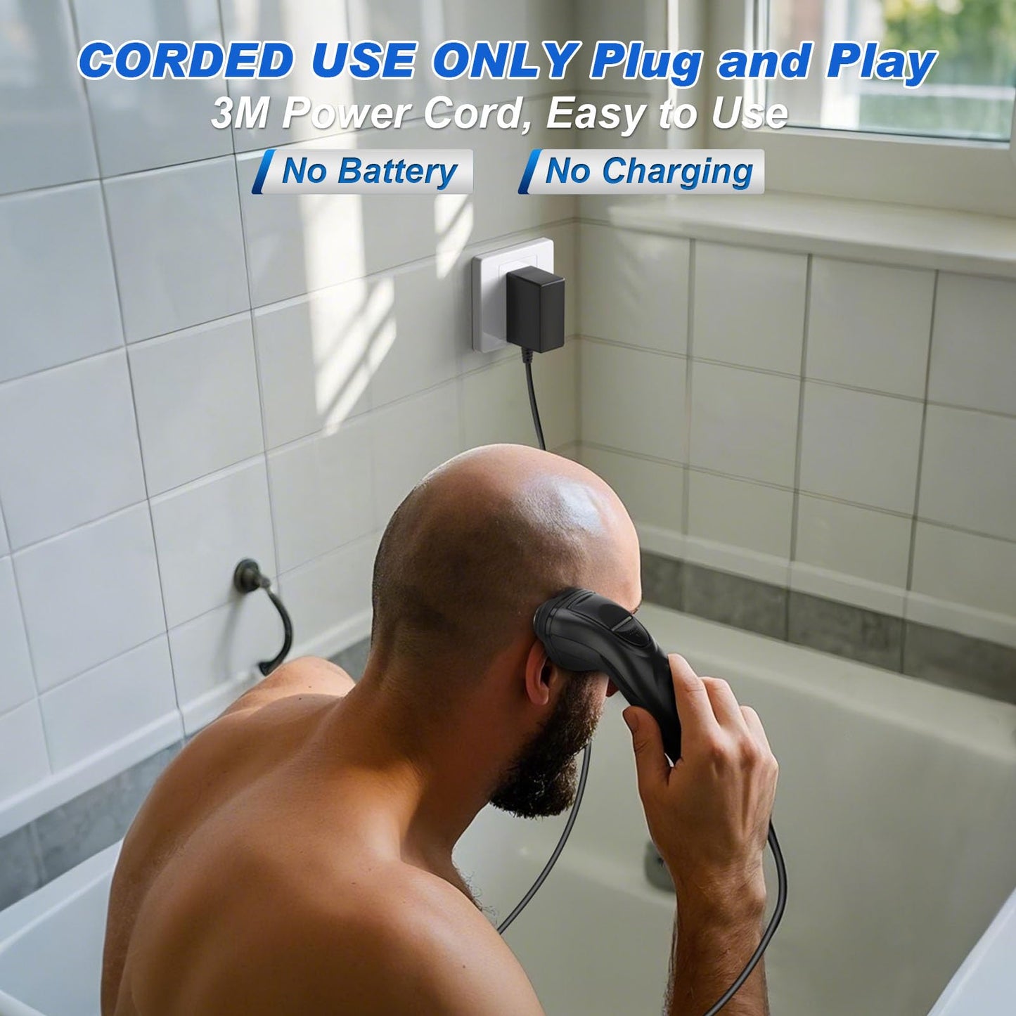 BlueFire Head Shaver for Bald Men, Corded 3D Electric Rotary Shavers with Pop-up Trimmer,Bald Head Close Shaver for Men, Rotary Shaver Electric Dry Shave (Yellow)