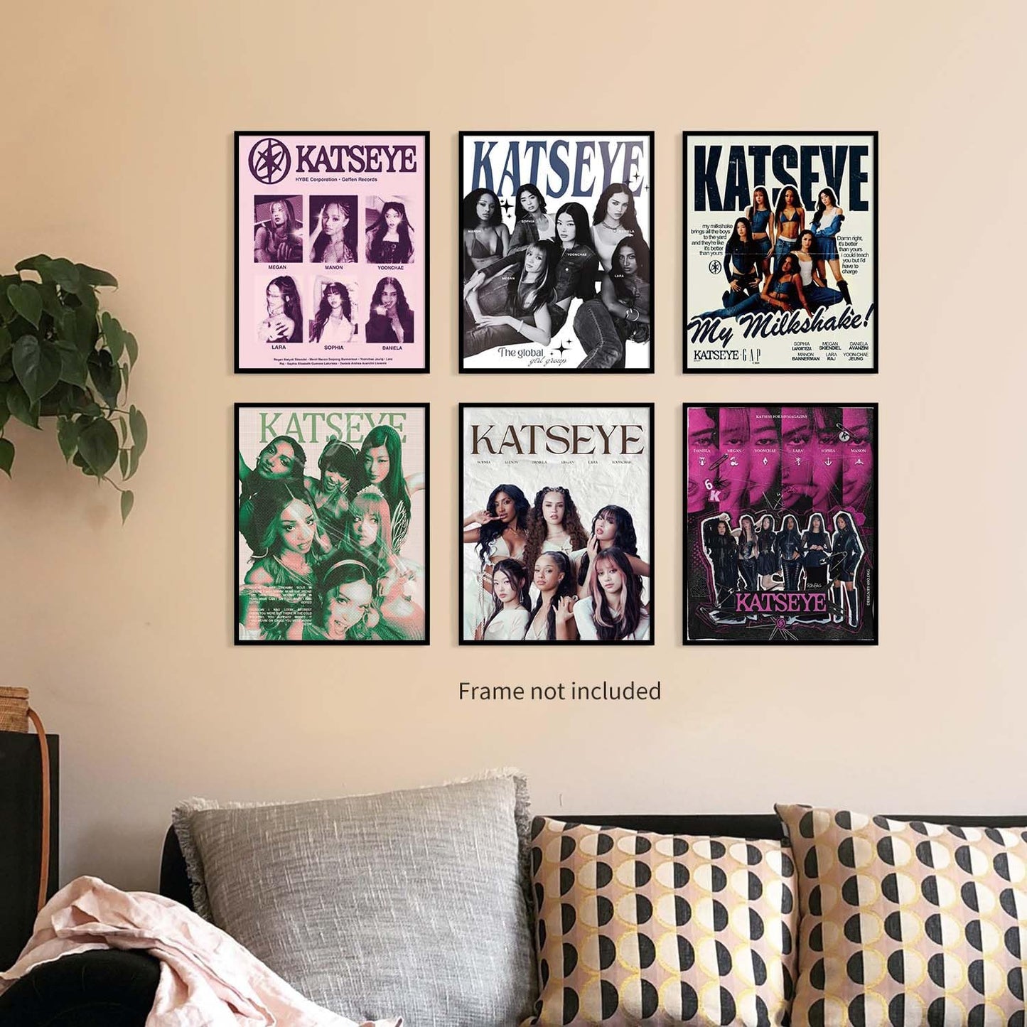 TUOCYERD Katseye Merch Poster Set of 6 Katseye Birthday Decorations for Room Aesthetic Music Wall Art for Teens Room Decor Gifts (8x10 Inch Unframed)