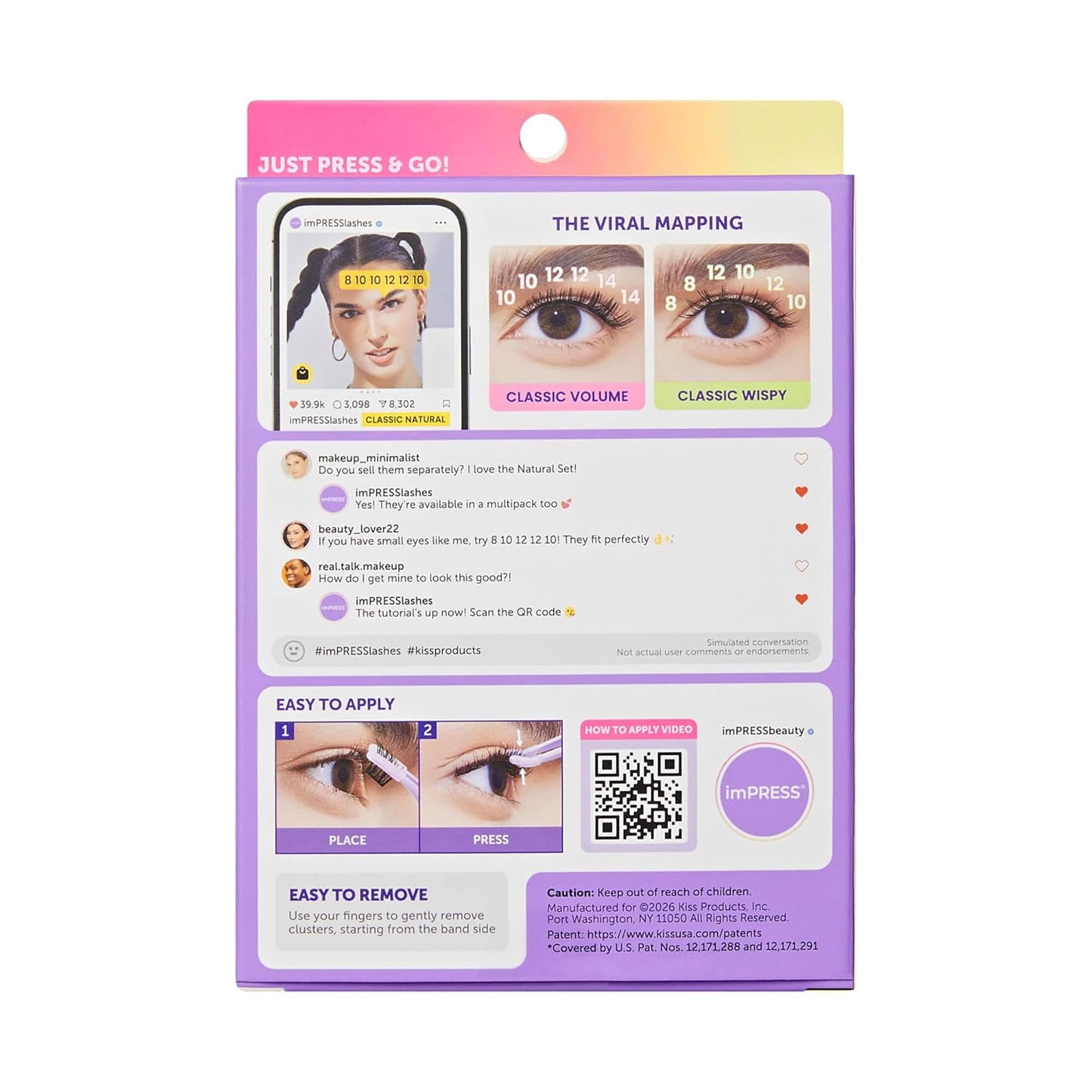 Impress Individual Lash Kit - Pre-Glued Lash Clusters for Natural Volume | 60 Black False Eyelashes