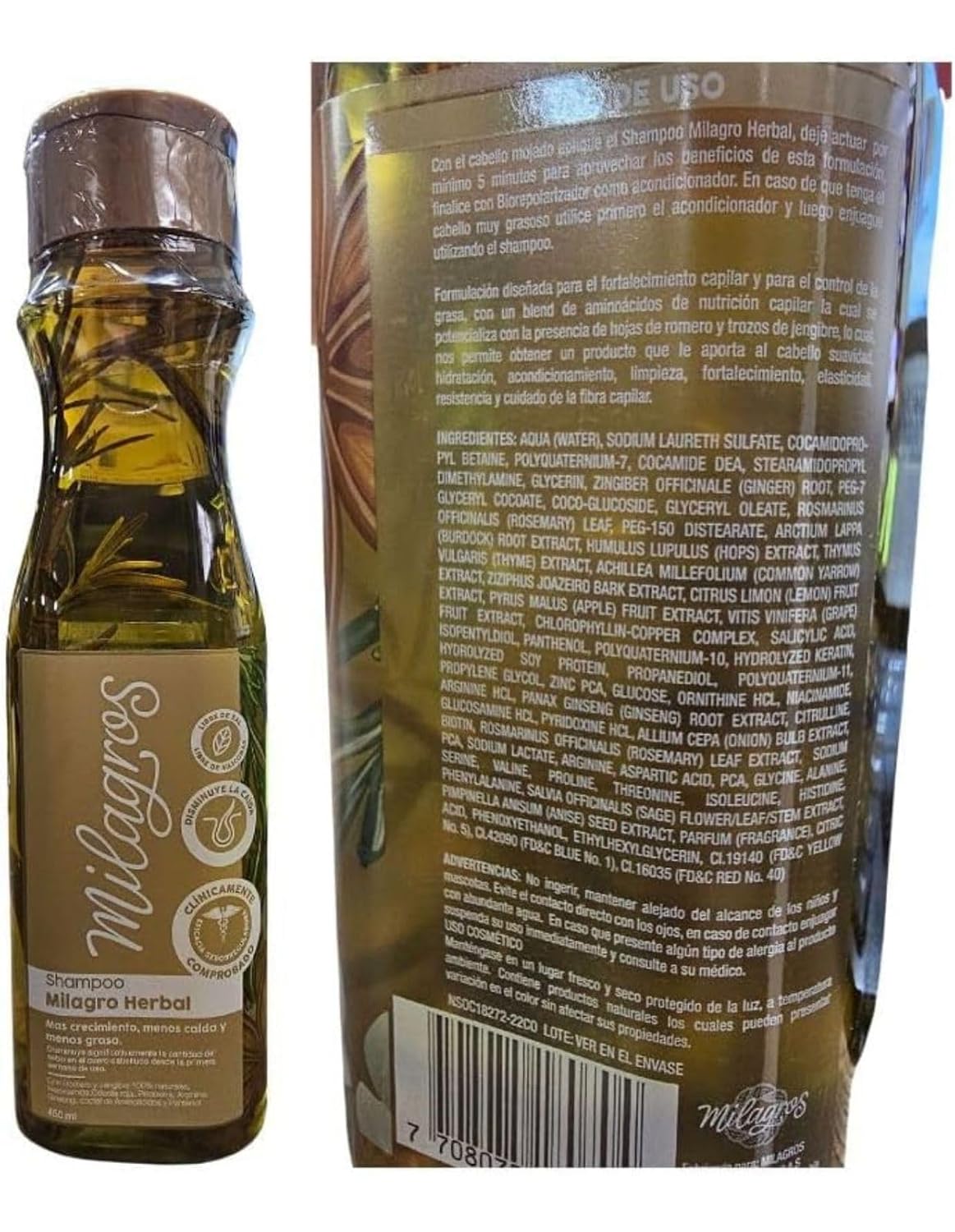Milagro Herbal Hair Care Kit | Paraben-Free Shampoo, Conditioner & Toner - 3 Pack, 4.4 Fl Oz