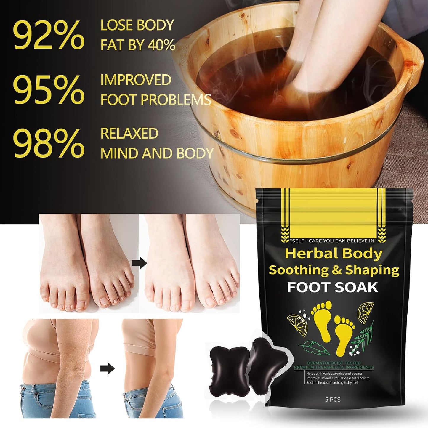 Detox Foot Soak Beads - Herbal Cleansing for Men & Women | 10 PCS Relaxing Foot Soak Beads