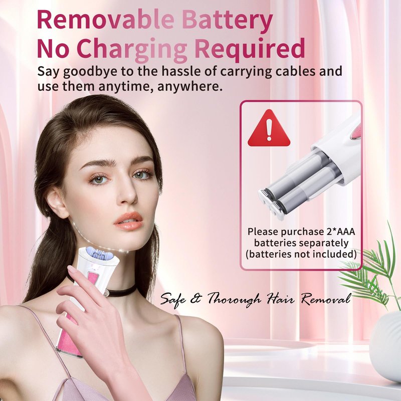Mini Epilator - Hair Remover for Women, Full Body Smooth Glide Epilator, with LED Light for Precision, Portable Electric Lady Shaver for Face, Armpits, Arms, Bikini, and Legs