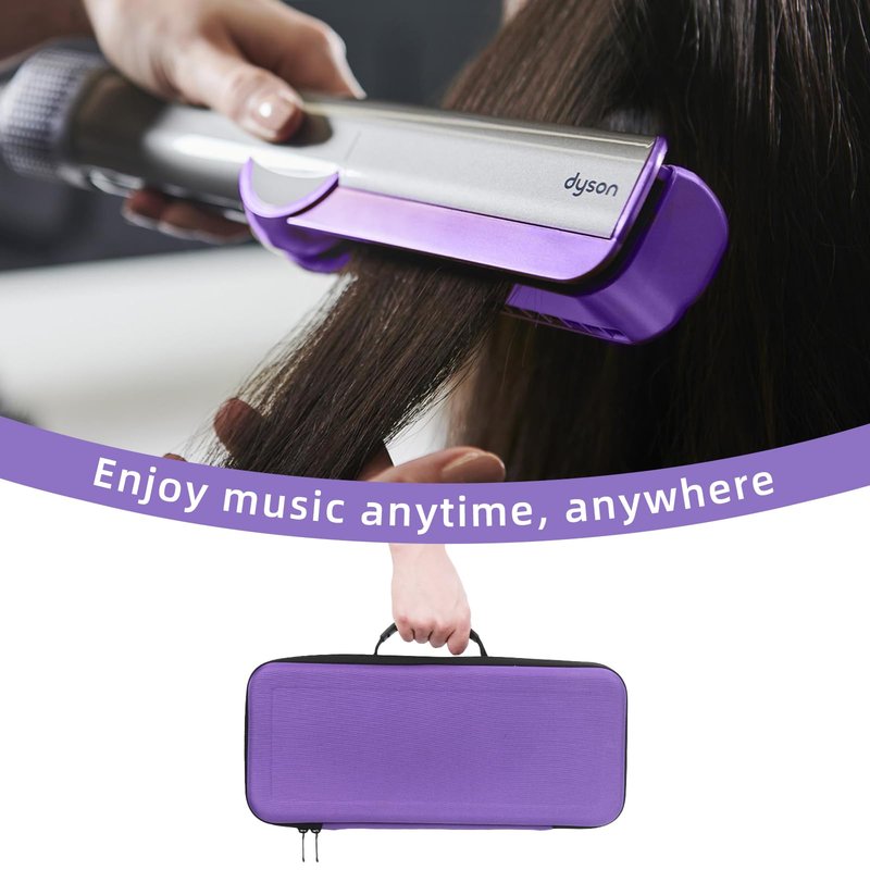 LIUIIVIRI Hard Travel Case Compatible with Dyson airstraight HT01 Hair Straightener & Power Supply, Waterproof and Shockproof Storage Carrying case (Purple)