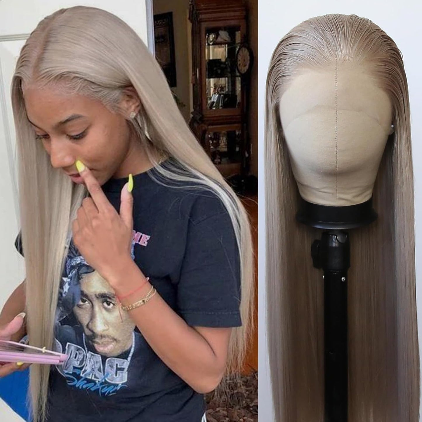 99J Burgundy Lace Front Wig - Long Straight Synthetic Hair, Pre-Plucked Natural Hairline for Black Women | Heat Resistant Fiber, Daily Wear