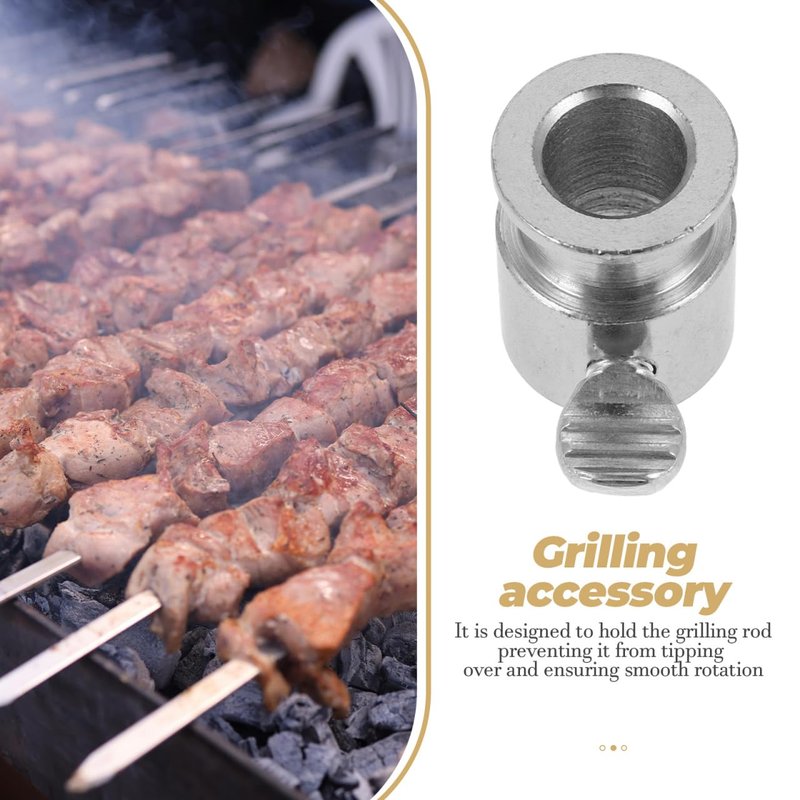 POPETPOP 5 Pcs Iron Rotisserie Spit Rod Roller Bushing, Grill Bushing Rotisserie Roller, Spit Rod Accessory for Enhanced BBQ Experience - Easy Clean