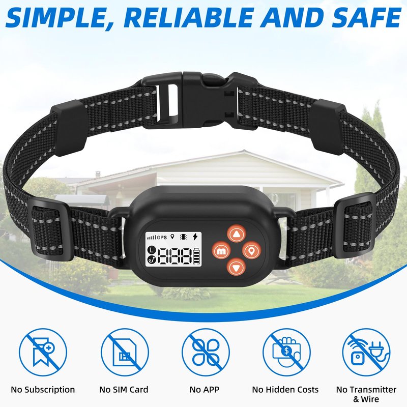 TTPet GPS Wireless Dog Fence, Electric Pet Fence System, IPX6 Waterproof Collar, Beep Vibration Shock Correction, for Dogs Over 18 Lbs
