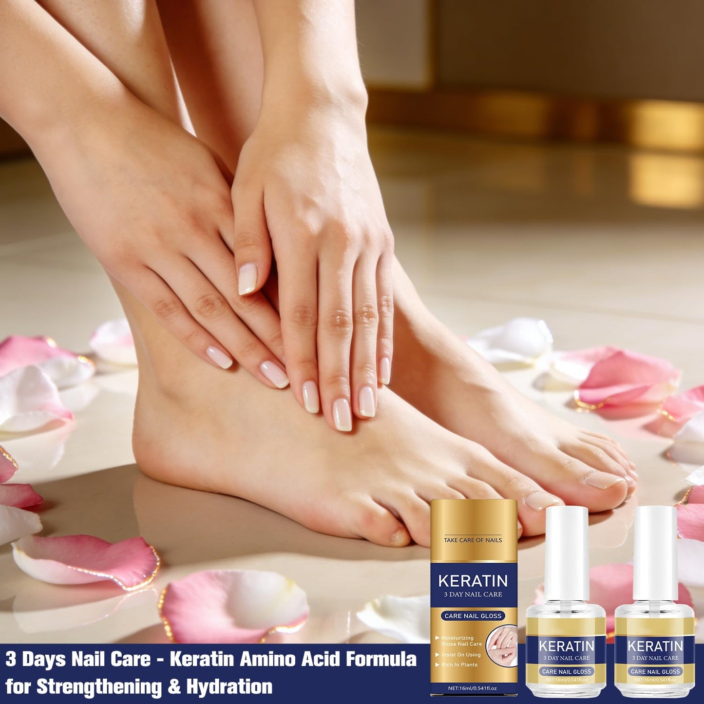 TRWLCFF 3 Pack Keratin Nail Care Oil, 3 Days Nail Care, Keratin & Amino Acid Nail Strengthening Oil for DryWeak & Brittle Nails, Hydrating Support for Dry Brittle Nails (16ml/0.54oz Each)