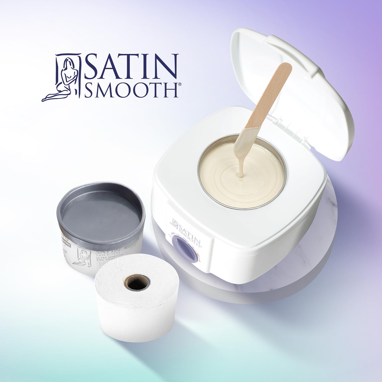 Satin Smooth Non-Woven Waxing Strips and Wax Sticks Applicator - Professional Hair Removal for Face and Body, Durable Waxing Kit Supplies