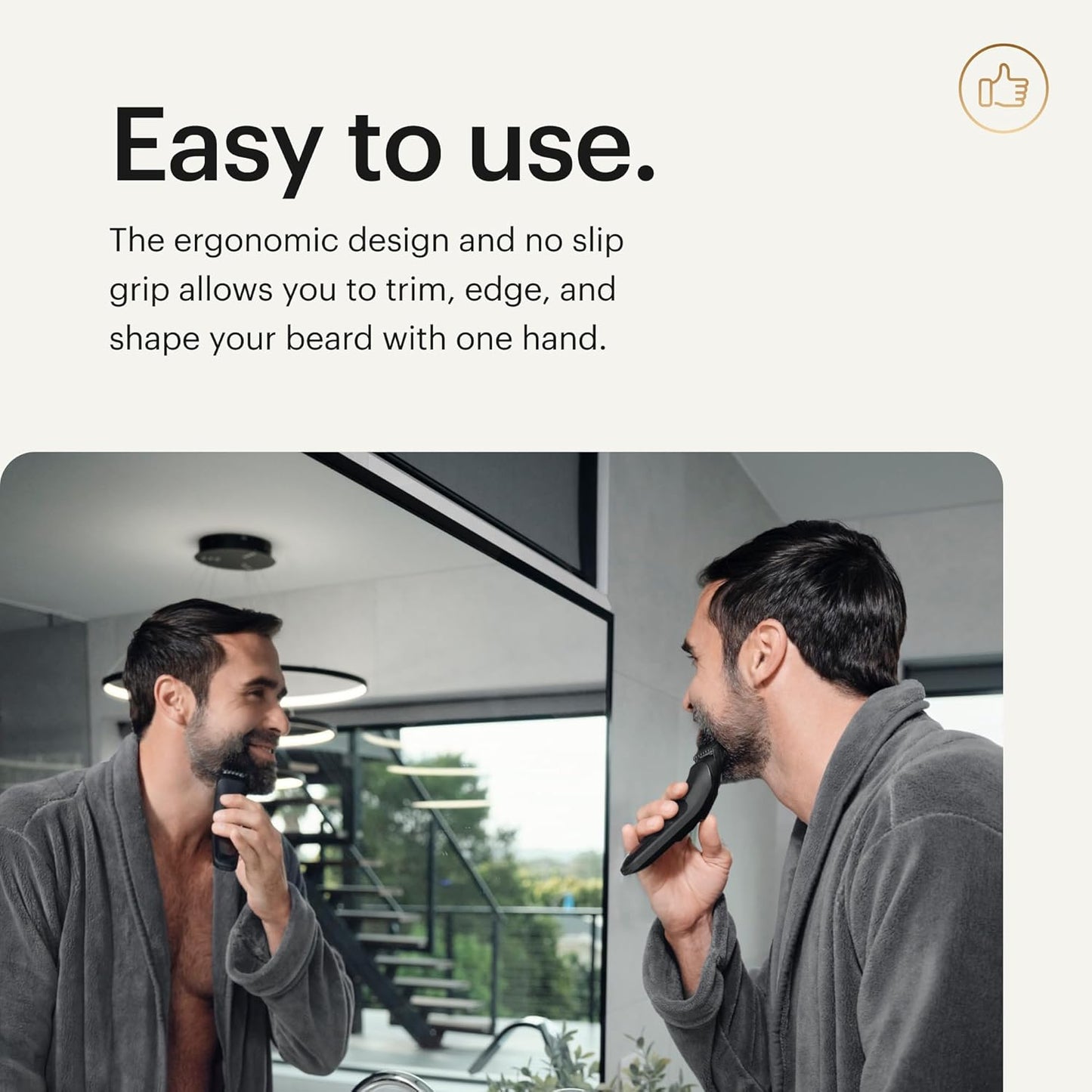 Beard Hedger® Plus - Men's Adjustable Beard & Mustache Trimmer with 14 Length Settings | Waterproof, USB-C Rechargeable