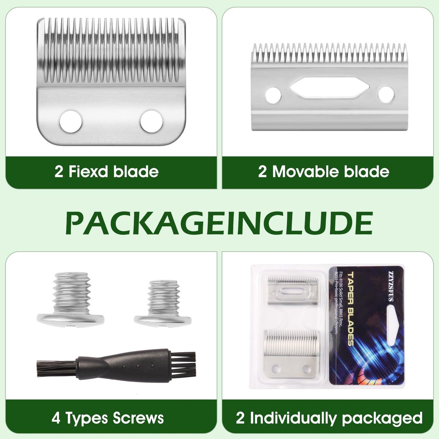 ZZYZSFUS 2 Pack Professional Replacement Clipper Blades,Precision 2 Holes Adjustable Hair Clipper Parts Blade for 5-Star Senior, Magic Clip, Reflections Senior