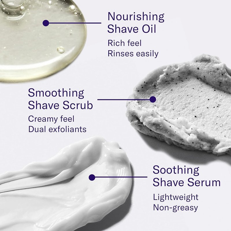 Flamingo Complete Shave Set for Women- Razor Handle, Blade Refill, Mini Smoothing Shave Scrub, Mini Nourishing Shaving Oil, Mini Soothing Shave Serum, and Shower Holder