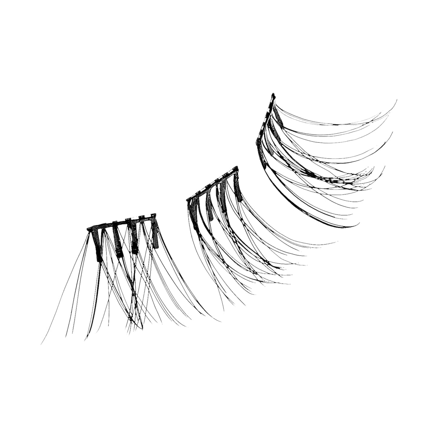 Kiss Impress Falsies Eyelashes - Self-Adhesive Natural Volume Lashes, 12mm-14mm, Black | No Glue, Invisible Band, 12 Clusters