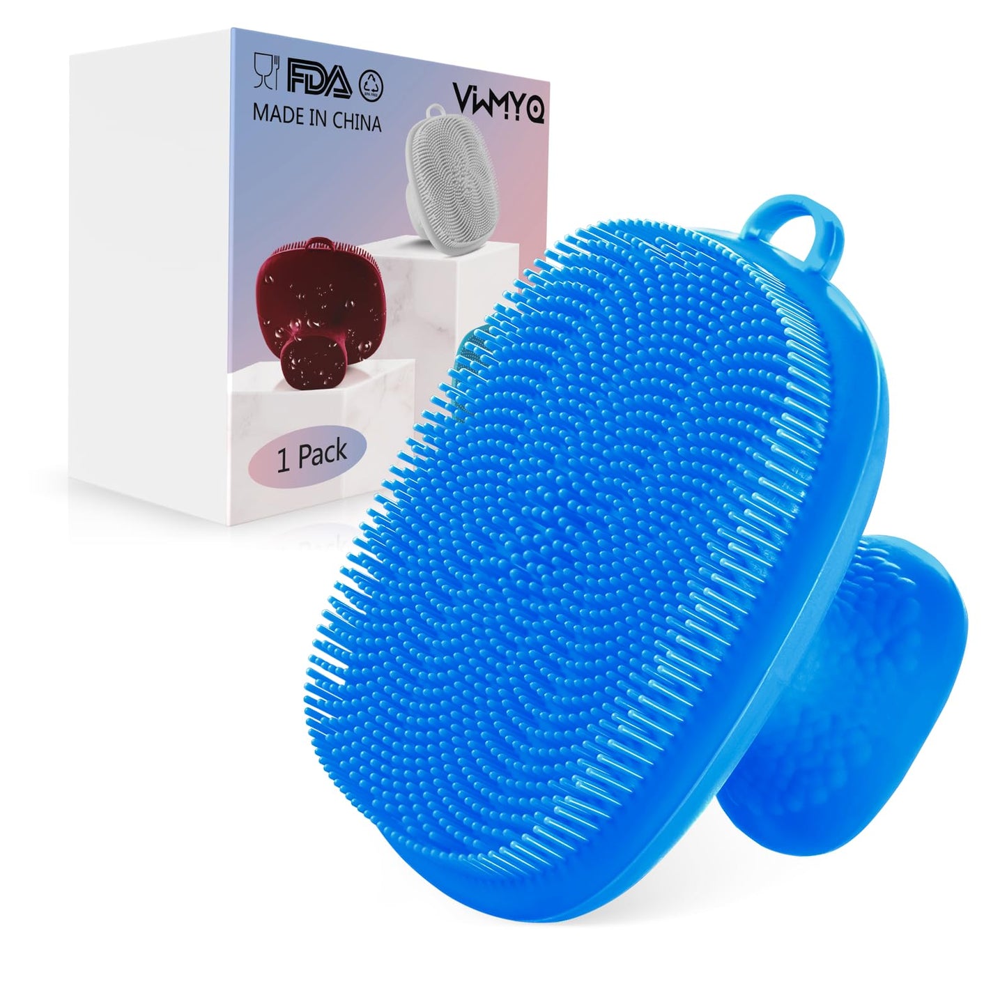 Silicone Face Scrubber for Men Facial Cleansing Brush Silicone Face Wash Brush Manual Waterproof Cleansing Skin Care Face Brushes for Cleansing and Exfoliating (Blue)
