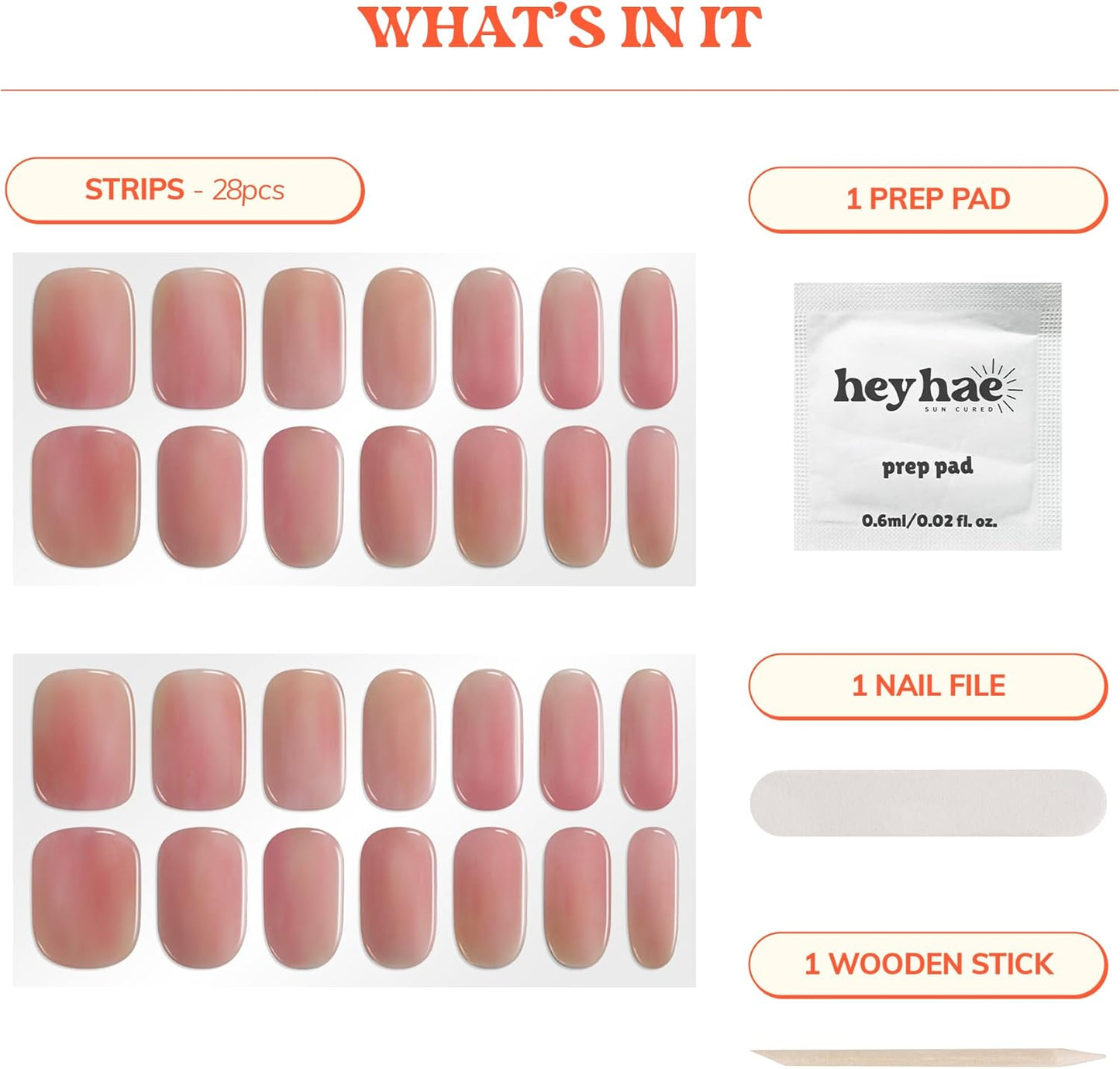 Semi Cured Gel Nail Strips - Easy Apply & Remove Salon Quality | Assorted Bundle (3 Pack) - Sweet Pink
