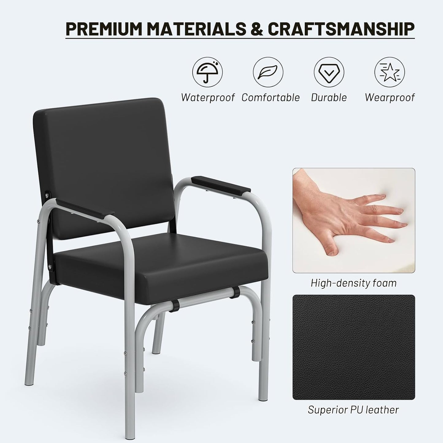 Auto-Recline Shampoo Chair - Portable Salon Chair with 300lbs Capacity & Tilted Backrest | Grey