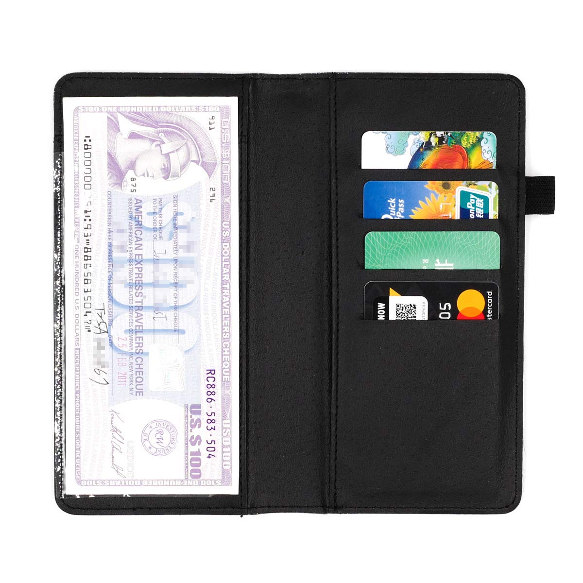 menesia Checkbook Cover for Men & Women RFID Leather Check Book Holder Wallet(White Marble)