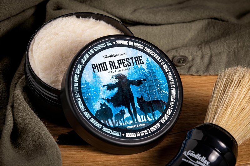 The Goodfellas’ Smile PINO ALPESTRE (Alpine Pine) Italian Shaving Soap – Artisan Semi-Soft Soap for Rich Brush Lather, Wet Shave Routines & Razor Prep