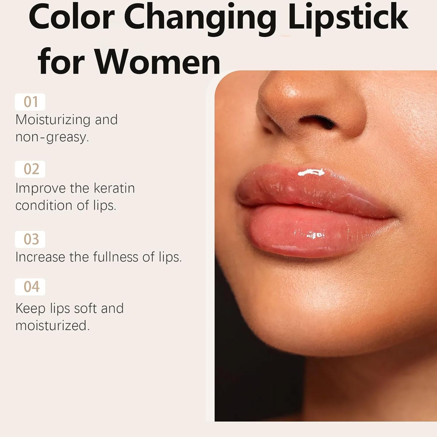 BOLUBOYA 2026 New Upgraded Color Changing Lipstick for Women, PH Lipstick Color Changing, Clear Lip stick That Changes Color (1PCS)