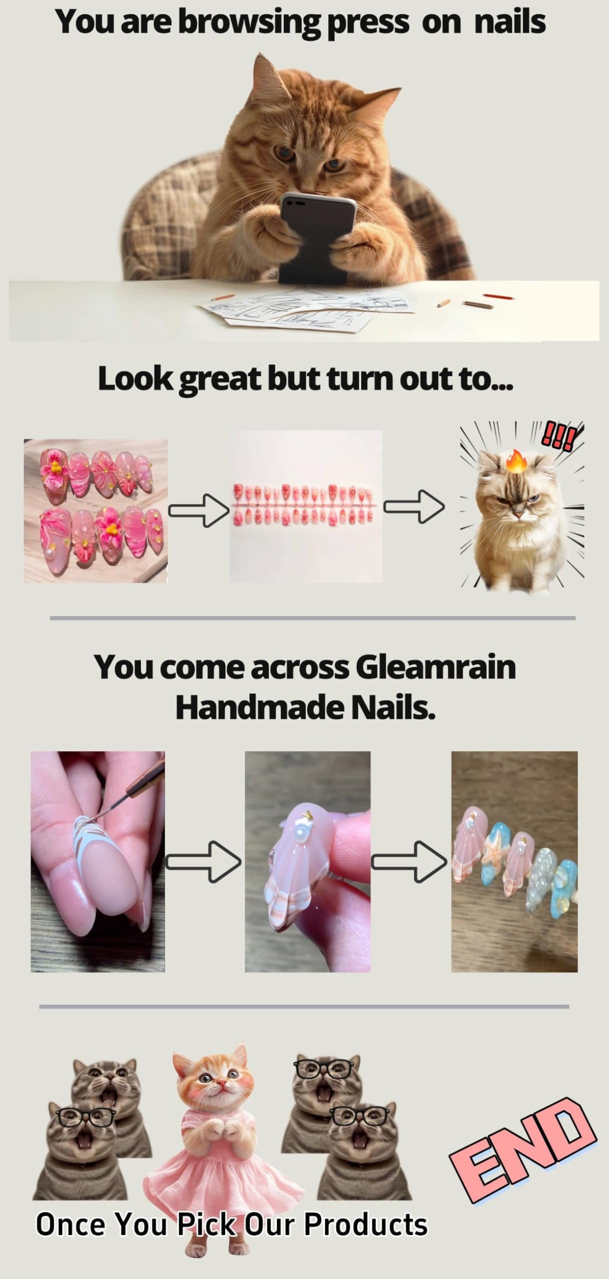 Gleamrain Pink Press on Nails Handmade Short Square-Ins Style M Size-Daily Wear Y2K Cute French Artificial Nails Press Ons Polka Dot and 3D Flower Design for Women 10Pcs Gleamrain Design 405