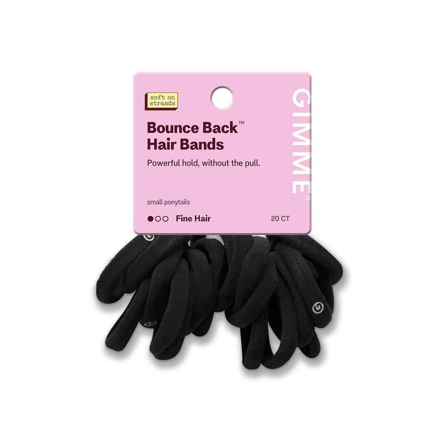 X-Fine Hair Bands - Slim-Fit Elastic Ties for Extra Fine Hair | No-Dent, Gentle-Grip Ponytail Holders - 20 Pack, Blonde