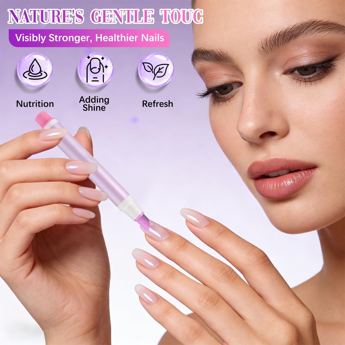 2-Pack Cuticle Oil Pusher Pen Set - Ceramic Nail Care Tools for Moisturizing & Nourishing Manicures | Rose & Lavender Scents