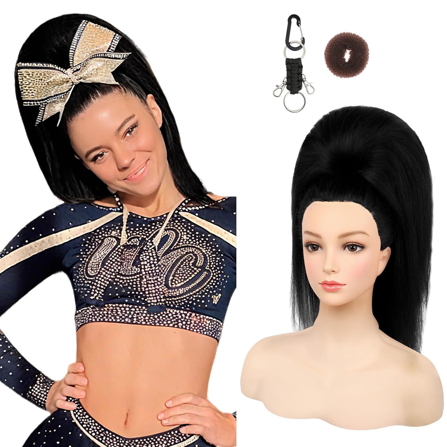 Cheer Ponytail Hair Piece - 100% Super Protein Fiber, Silky Smooth | 18" Fluffy Extension in Mocha Melt
