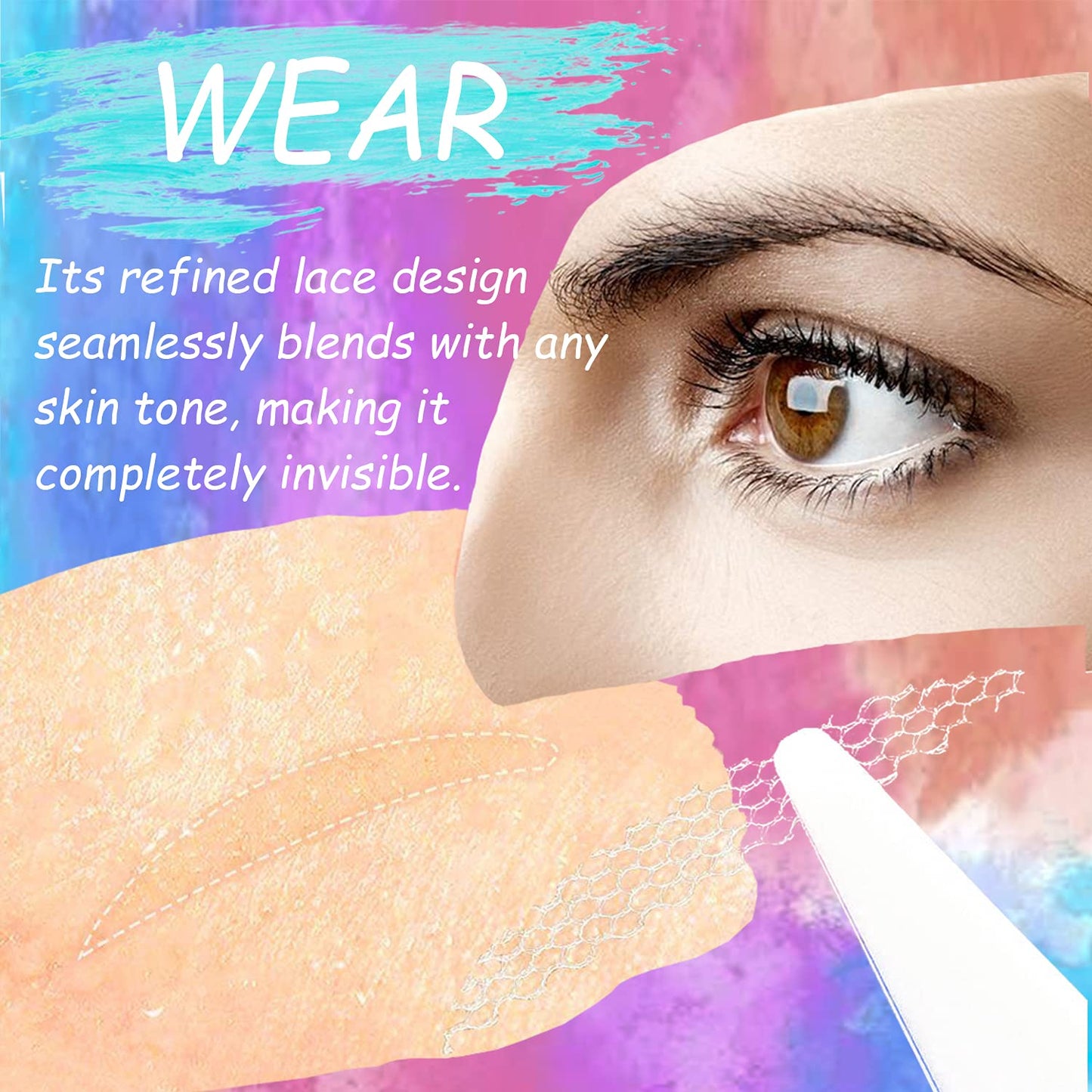 Cuticuter 240Pieces Double Eyelid Tape, Invisible Lace Eyelid Lifter Strips, Natural Fiber Waterproof Eye Lid Contour Stickers for Droopy Lids, Hooded Eyes