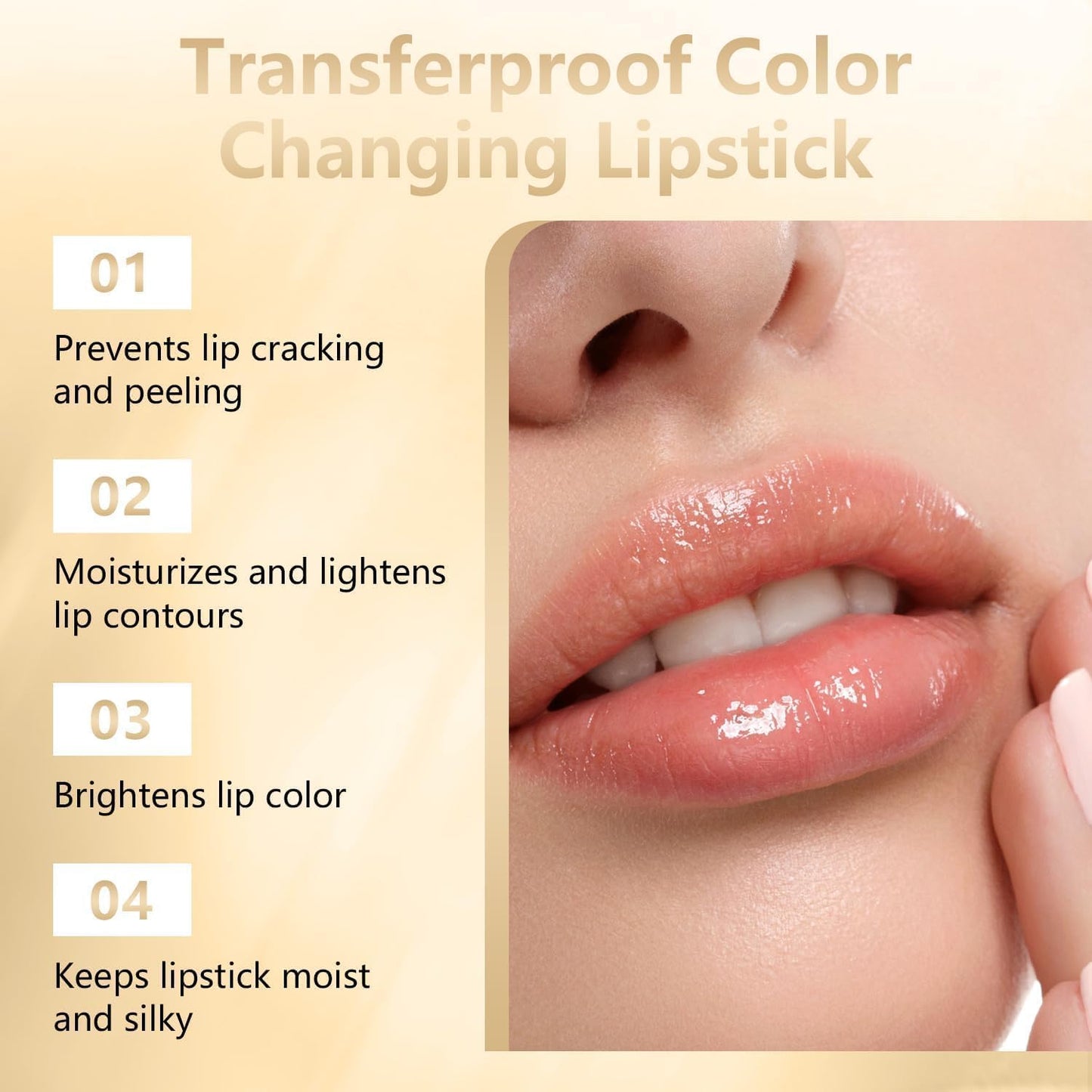 Color Changing Lipstick | pH Adjusting Clear Lip Gloss for Older Women - Transfer-Proof, Long-Lasting Hydration, 2 Pieces
