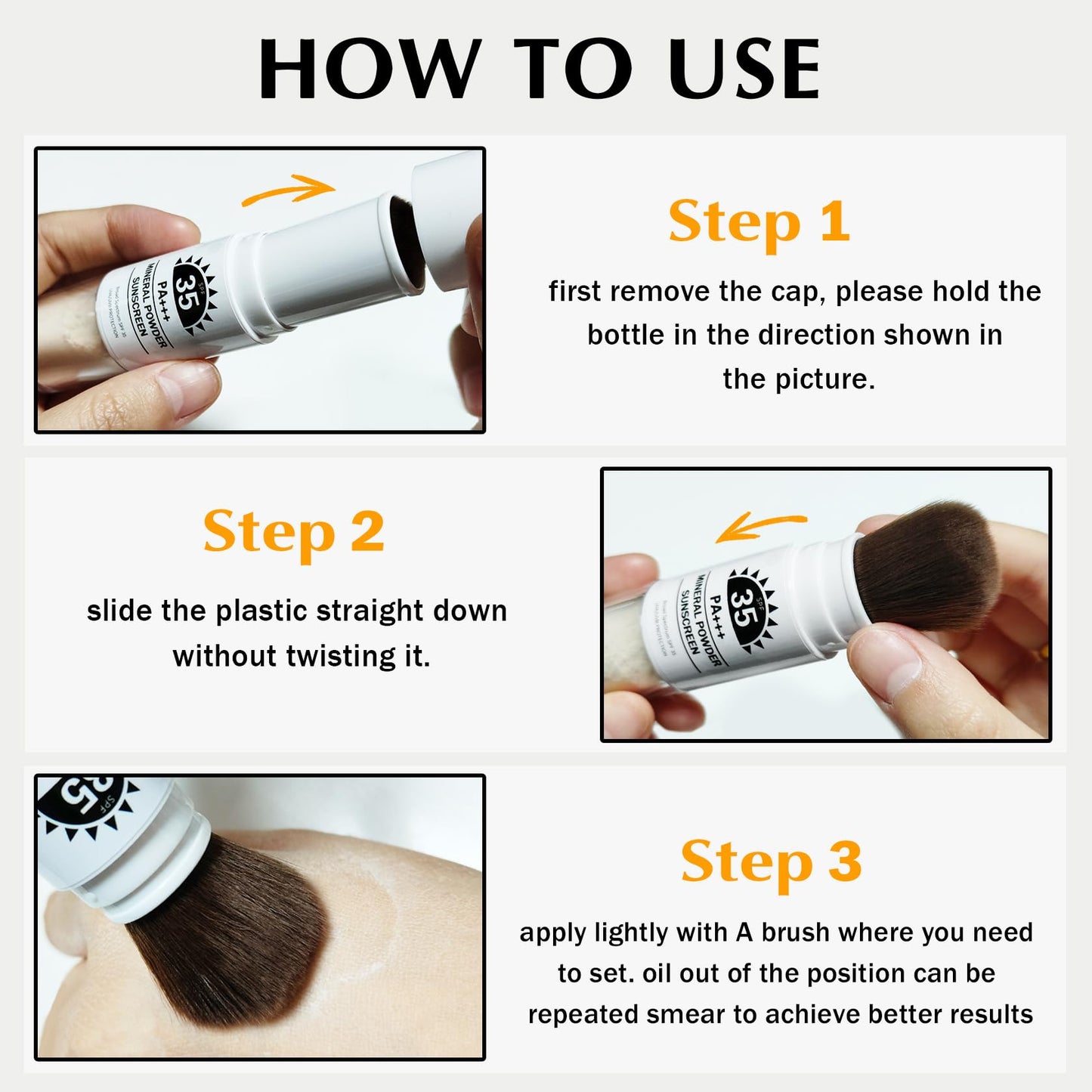 IONSGAKO Mineral Powder Sunscreen SPF35 Setting Powder for Face,Translucent
