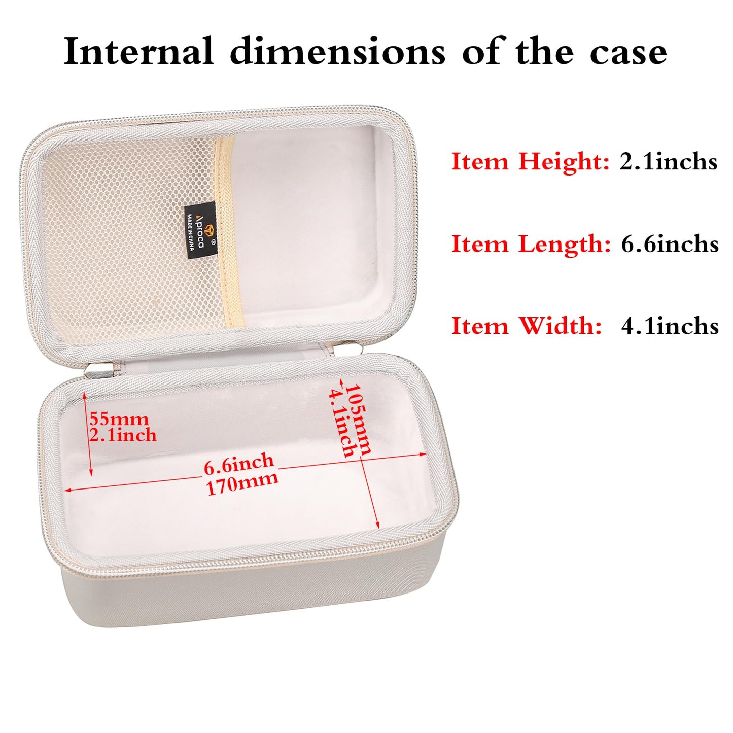 Aproca Case Compatible with Newbealer Travel Iron Mini Dry Iron, Portable Storage Bag for Accessories - Grey (Case Only)