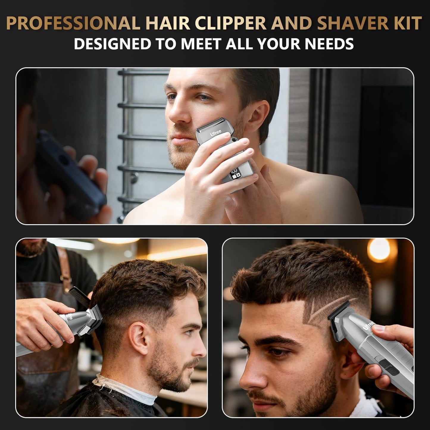 Ufree Hair Clippers & Trimmers Set - Professional Electric Razor & Foil Shaver for Men's Grooming | Ideal for Home & Barber Use