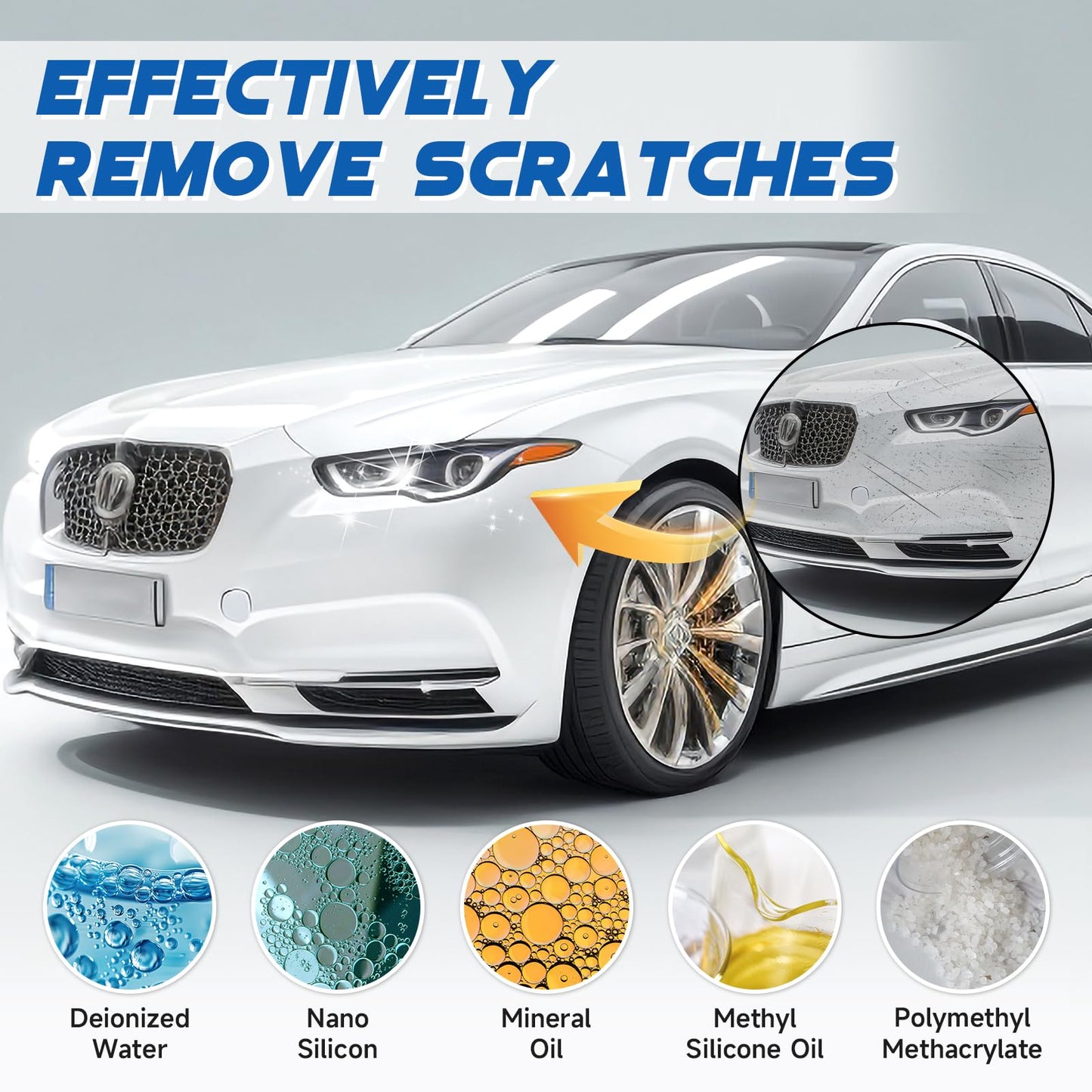 Car Scratch Repair Paste, Car Scratch Repair Paste Polishing Wax,120ml Car Scratch Remover,Car Paint Scratch Repair Wax, Car Cleaning Kit with Wipe & Sponge, for Slight Scratches (1PCS)